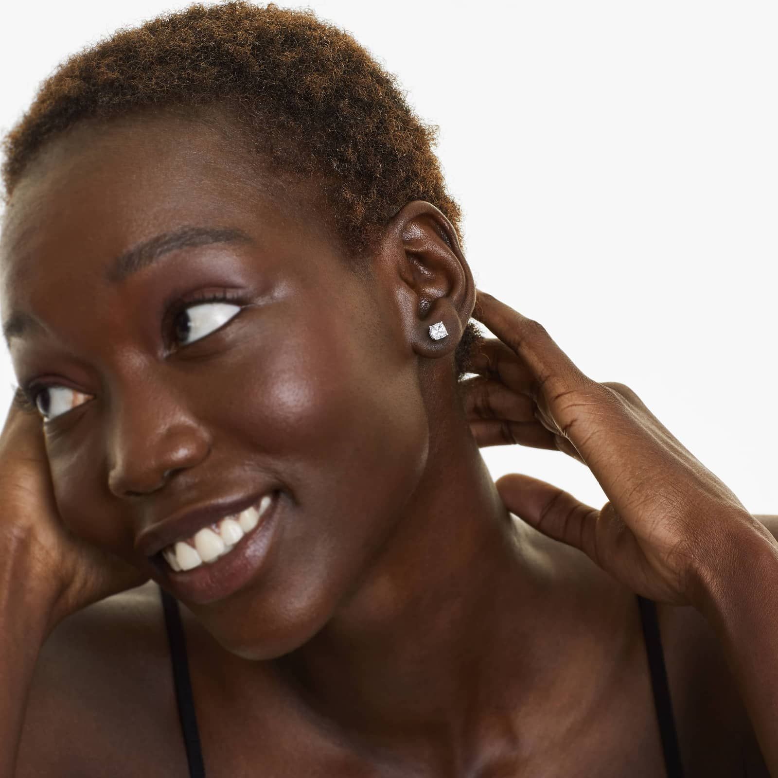 Cushion Cut 2 CTW Diamond Stud Earrings In 14K White Gold