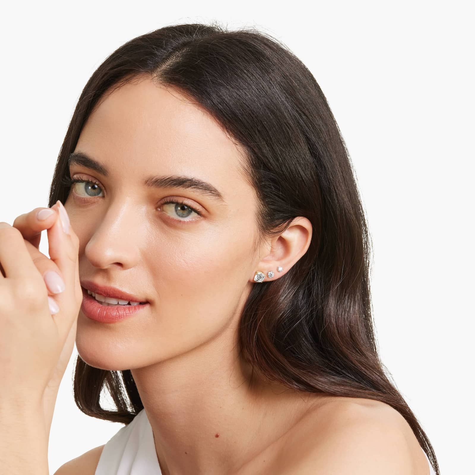 Cushion Cut 3 CTW Lab-Grown Diamond Stud Earrings In 14K Yellow Gold