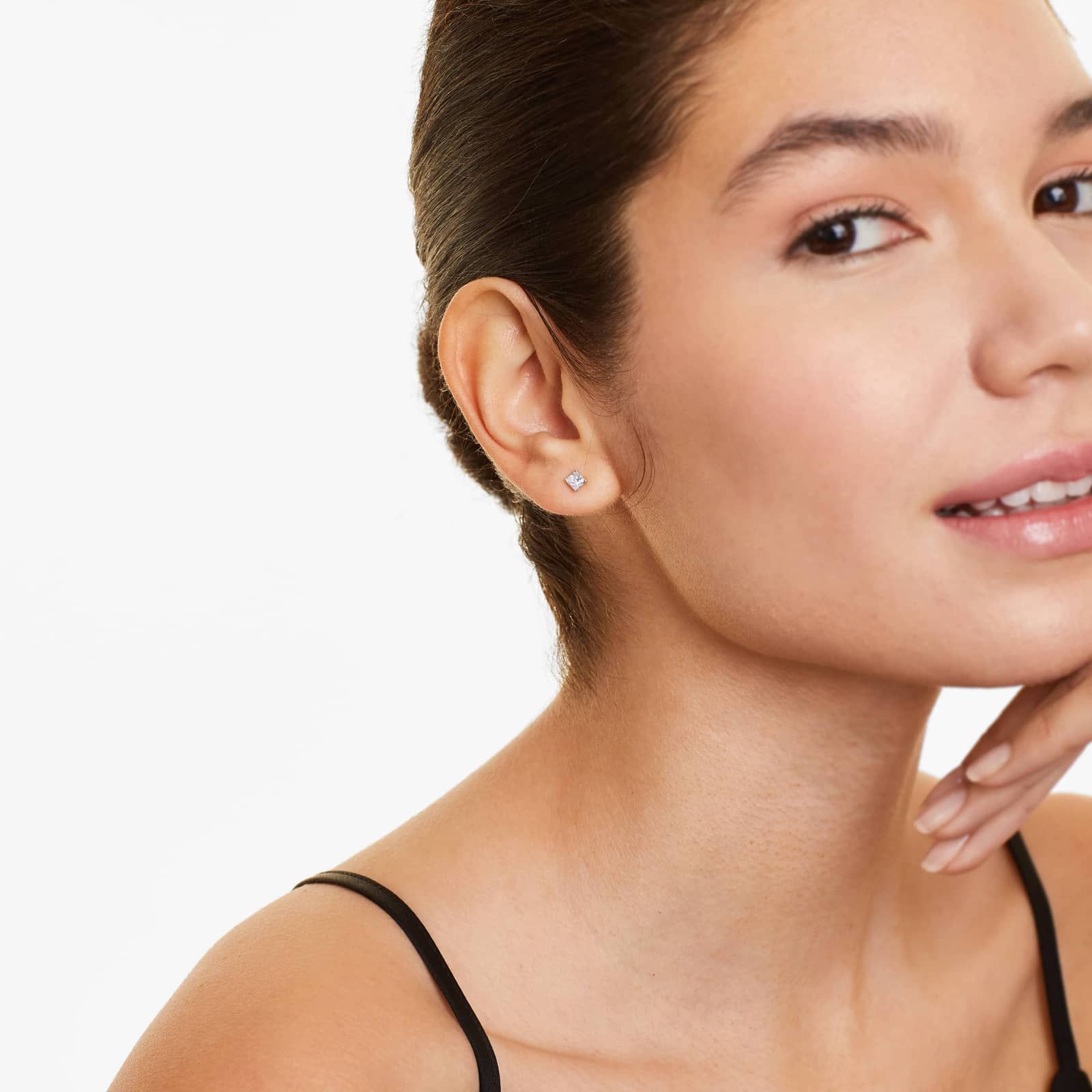 Princess Cut 0.5 CTW Diamond Stud Earrings In Platinum