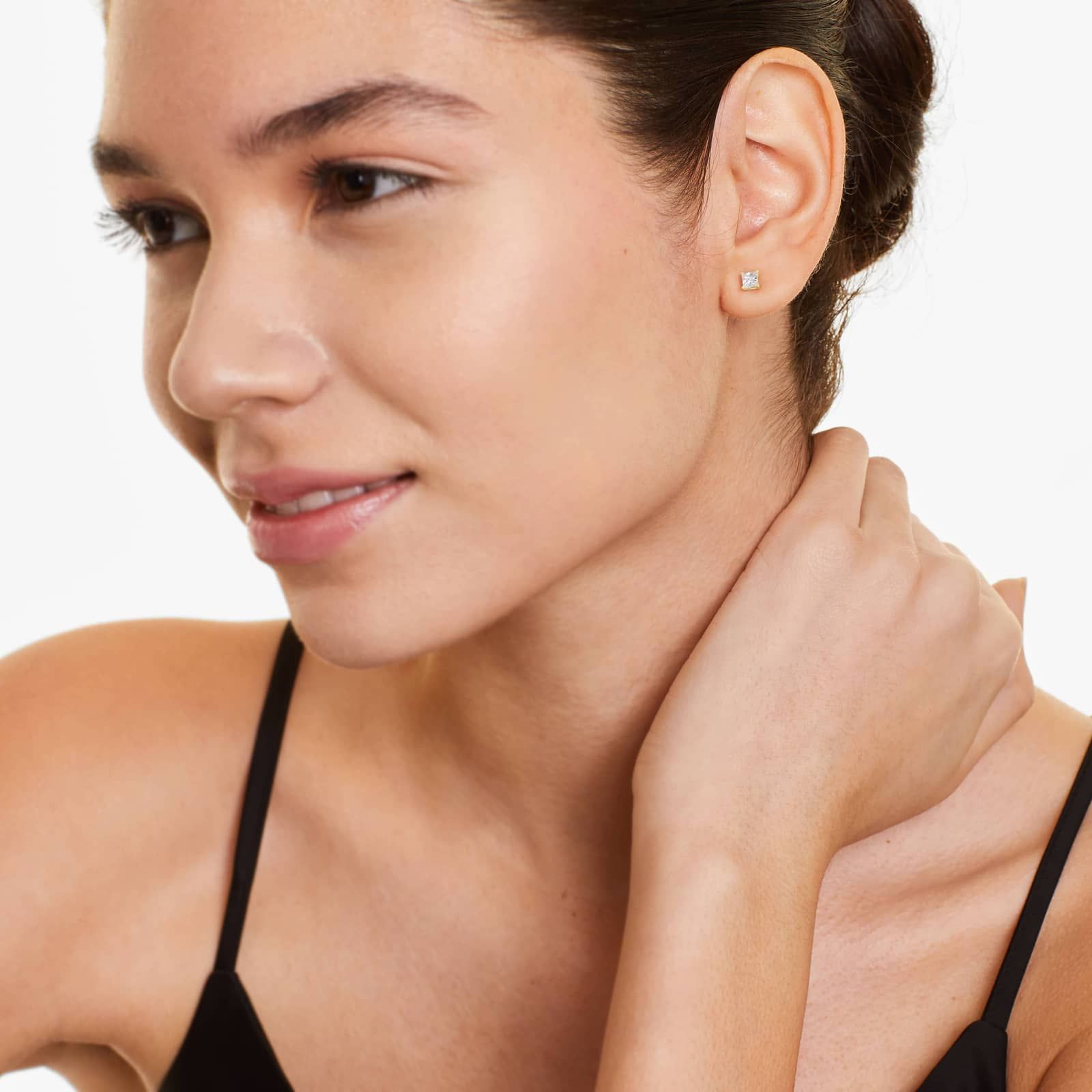 Princess Cut 0.5 CTW Diamond Stud Earrings In 14K Yellow Gold