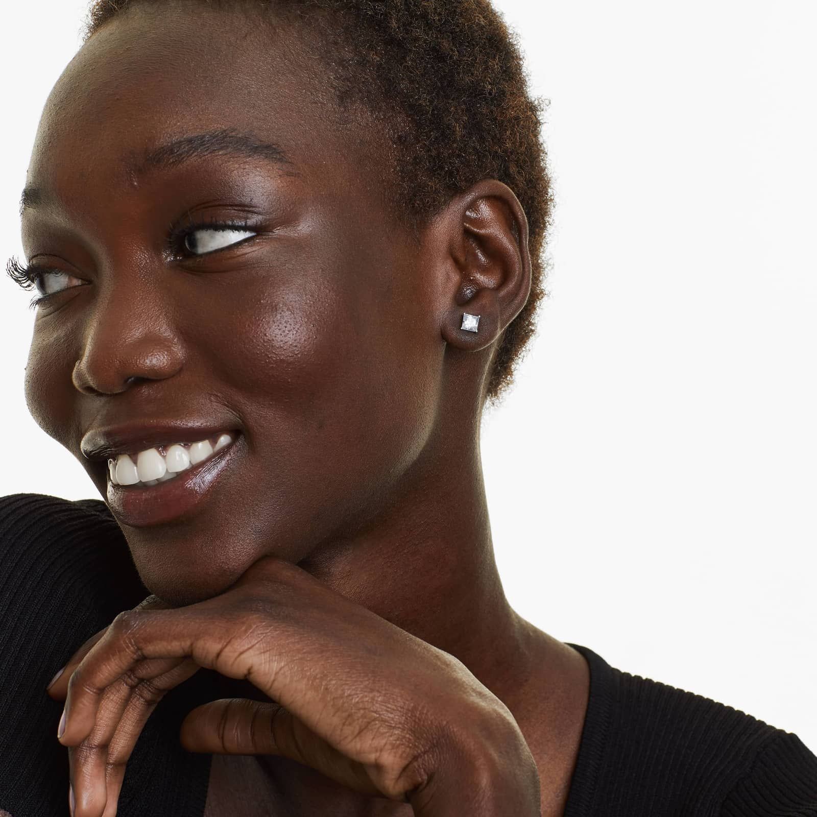 Princess Cut 1.5 CTW Diamond Stud Earrings In 14K White Gold