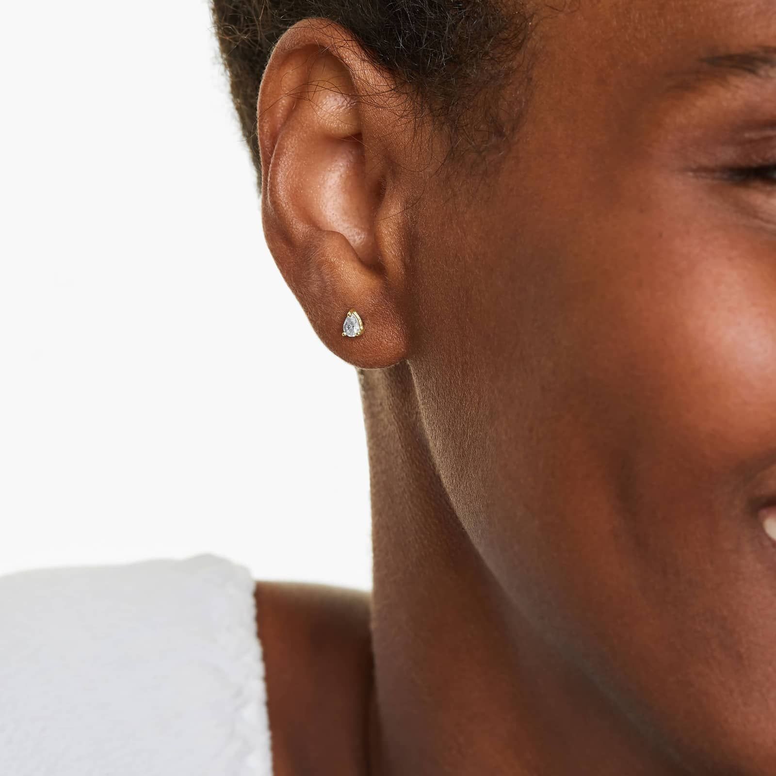 Pear Shape 0.25 CTW Diamond Stud Earrings In 14K Yellow Gold