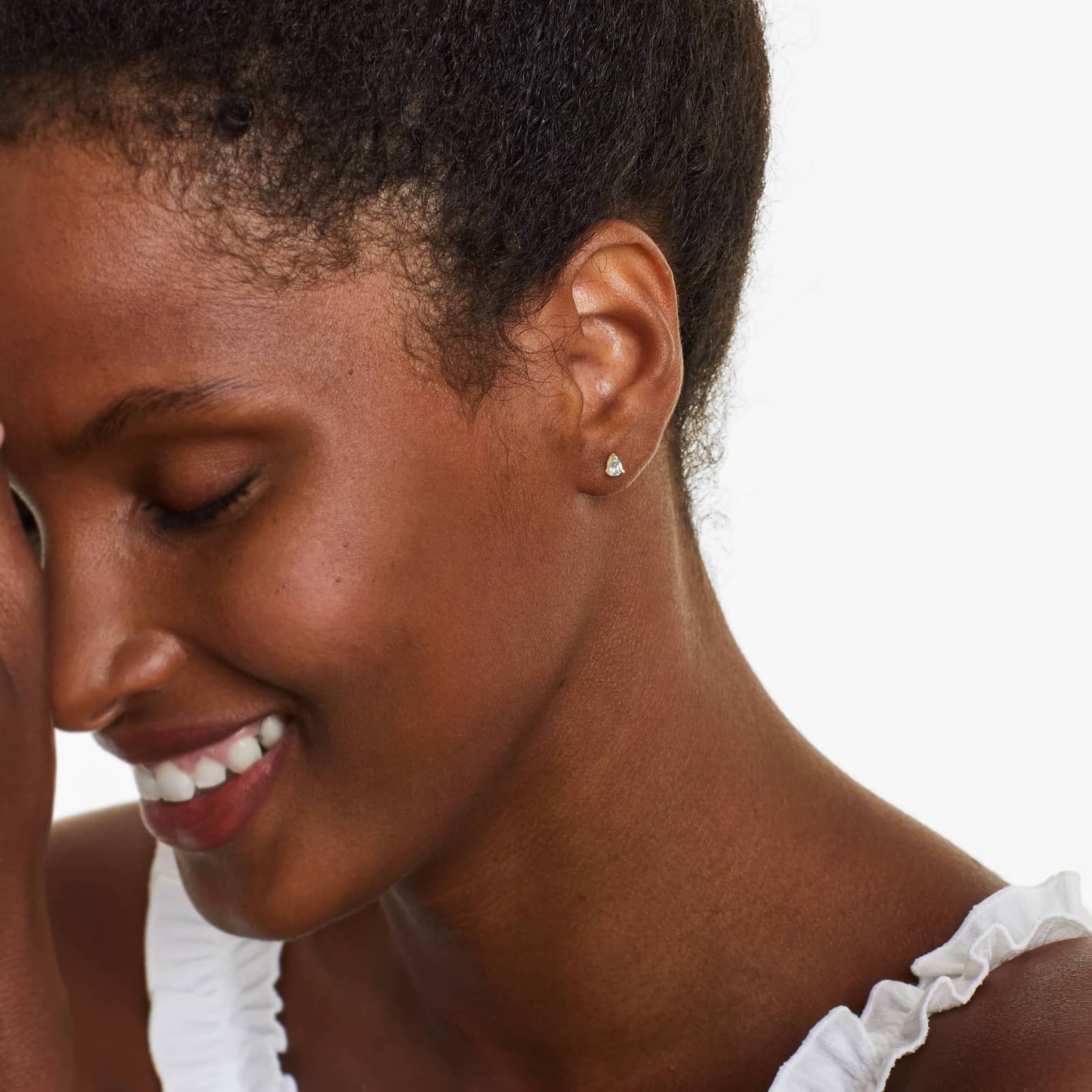 Pear Shape 0.5 CTW Diamond Stud Earrings In 14K Yellow Gold