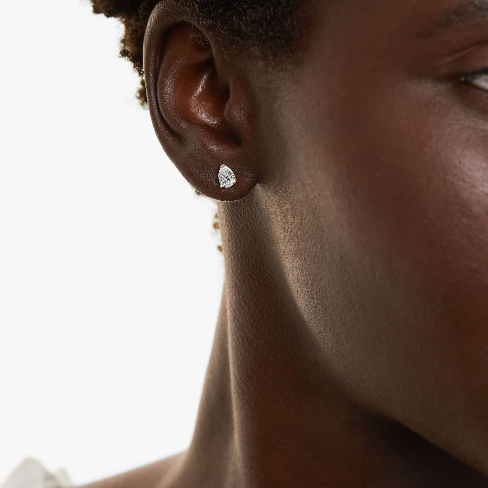 Pear Shape 0.75 CTW Diamond Stud Earrings In 14K Yellow Gold