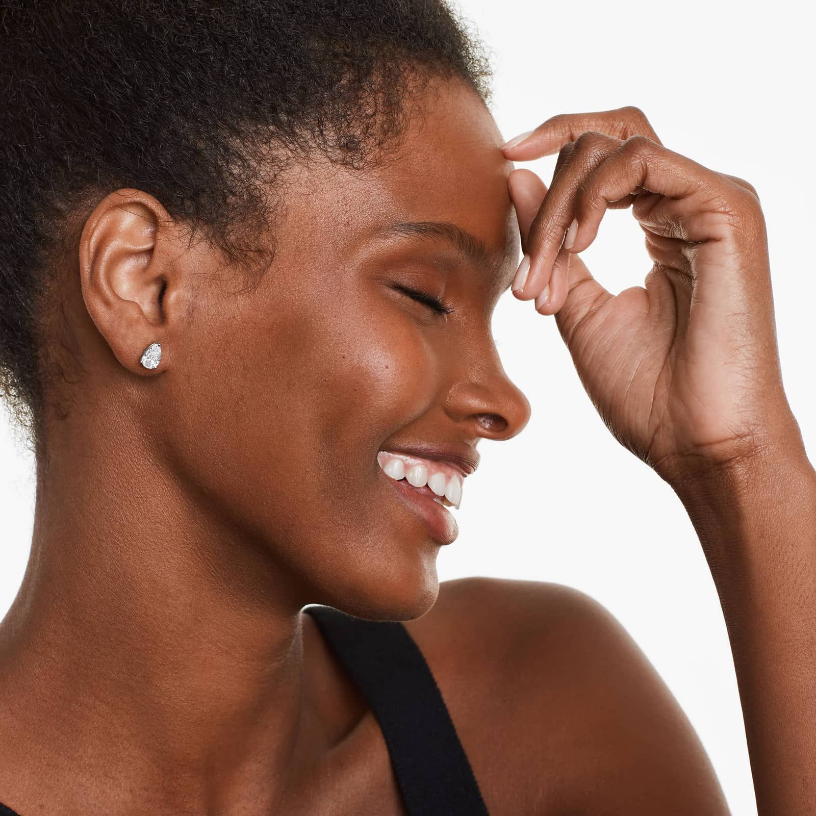 Pear Shape 2 CTW Diamond Stud Earrings In 14K White Gold