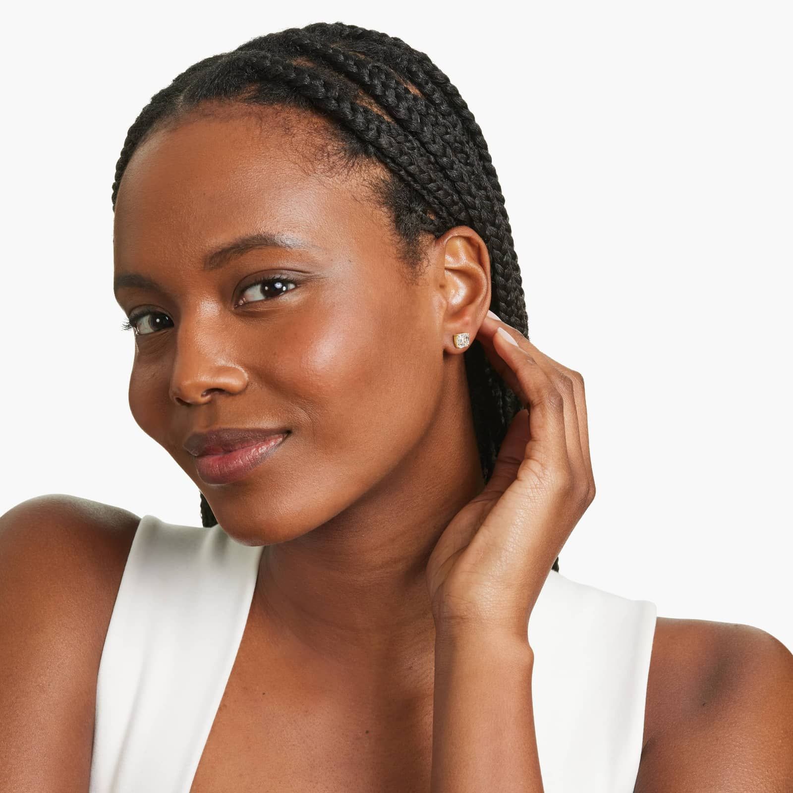 Asscher Cut 3 CTW Lab-Grown Diamond Stud Earrings In 14K Yellow Gold