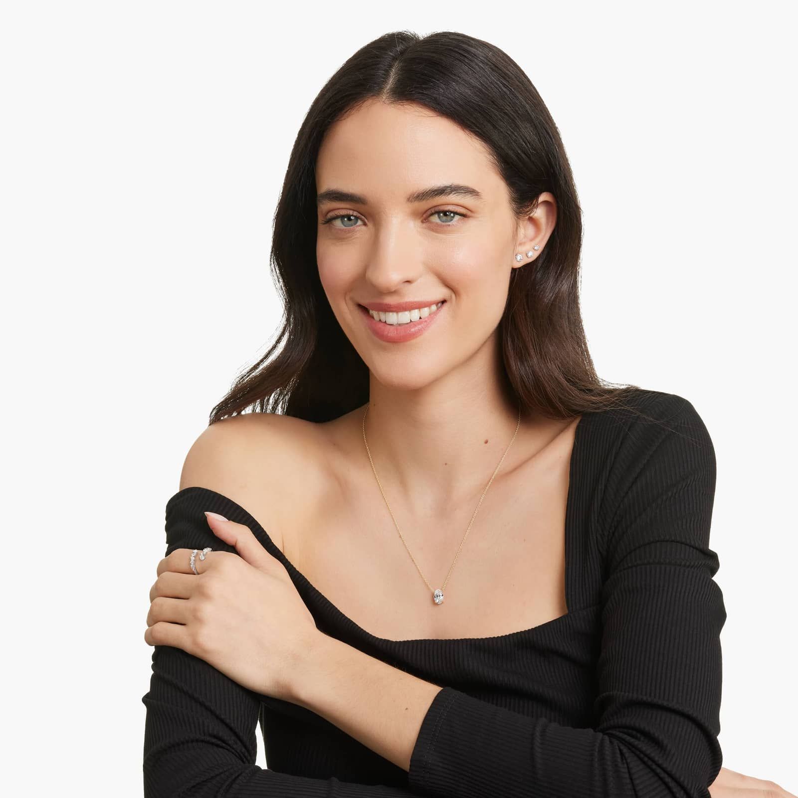 14K Yellow Gold Oval Shape Lab Created Diamond Solitaire Pendant (1.5 CTW - F-G / VS2-SI1)