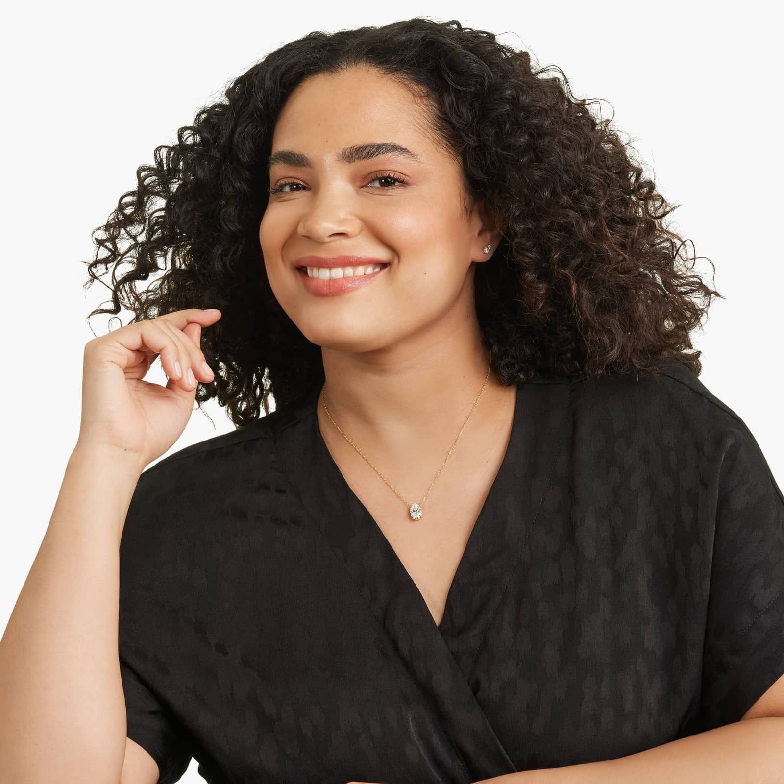 14K Yellow Gold Oval Shape Lab Created Diamond Solitaire Pendant (3 CTW - F-G / VS2-SI1)