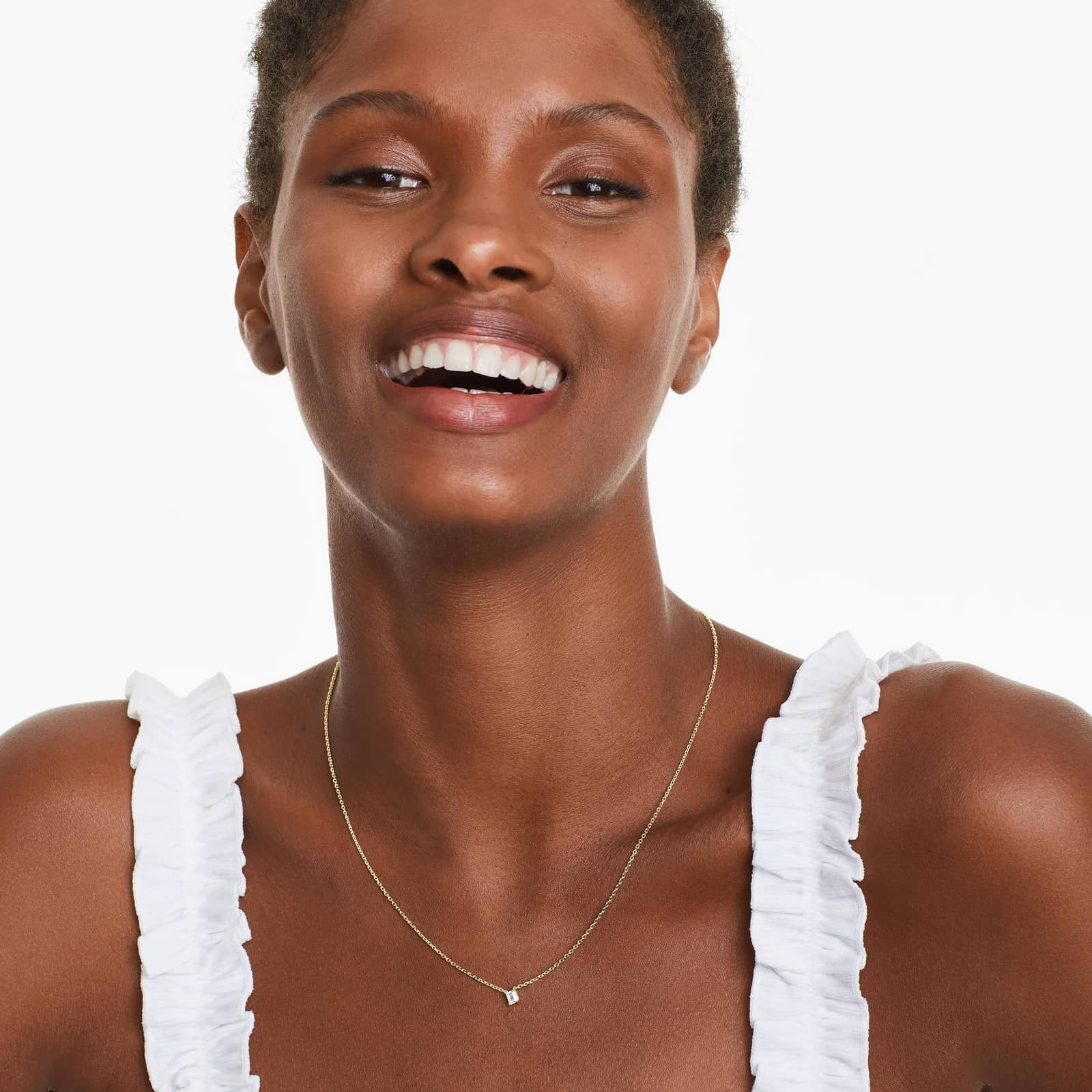 14K Yellow Gold Emerald Cut Lab-Grown Diamond Solitaire Pendant (0.25 CTW - F-G / VS2-SI1)