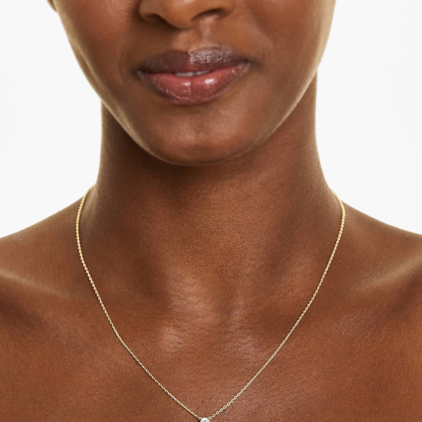 14K Yellow Gold Emerald Cut Lab-Grown Diamond Solitaire Pendant (0.75 CTW - F-G / VS2-SI1)