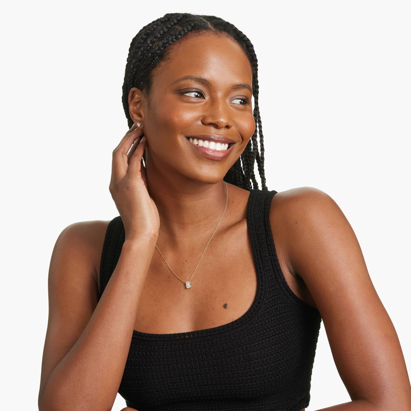 14K Yellow Gold Emerald Cut Lab-Grown Diamond Solitaire Pendant (2.00 CTW - F-G / VS2-SI1)