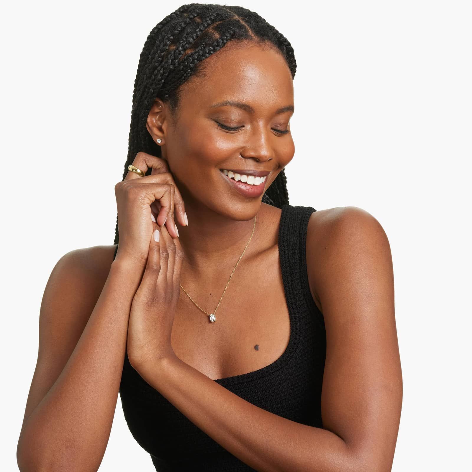 14K Yellow Gold Emerald Cut Lab-Grown Diamond Solitaire Pendant (2.00 CTW - F-G / VS2-SI1)