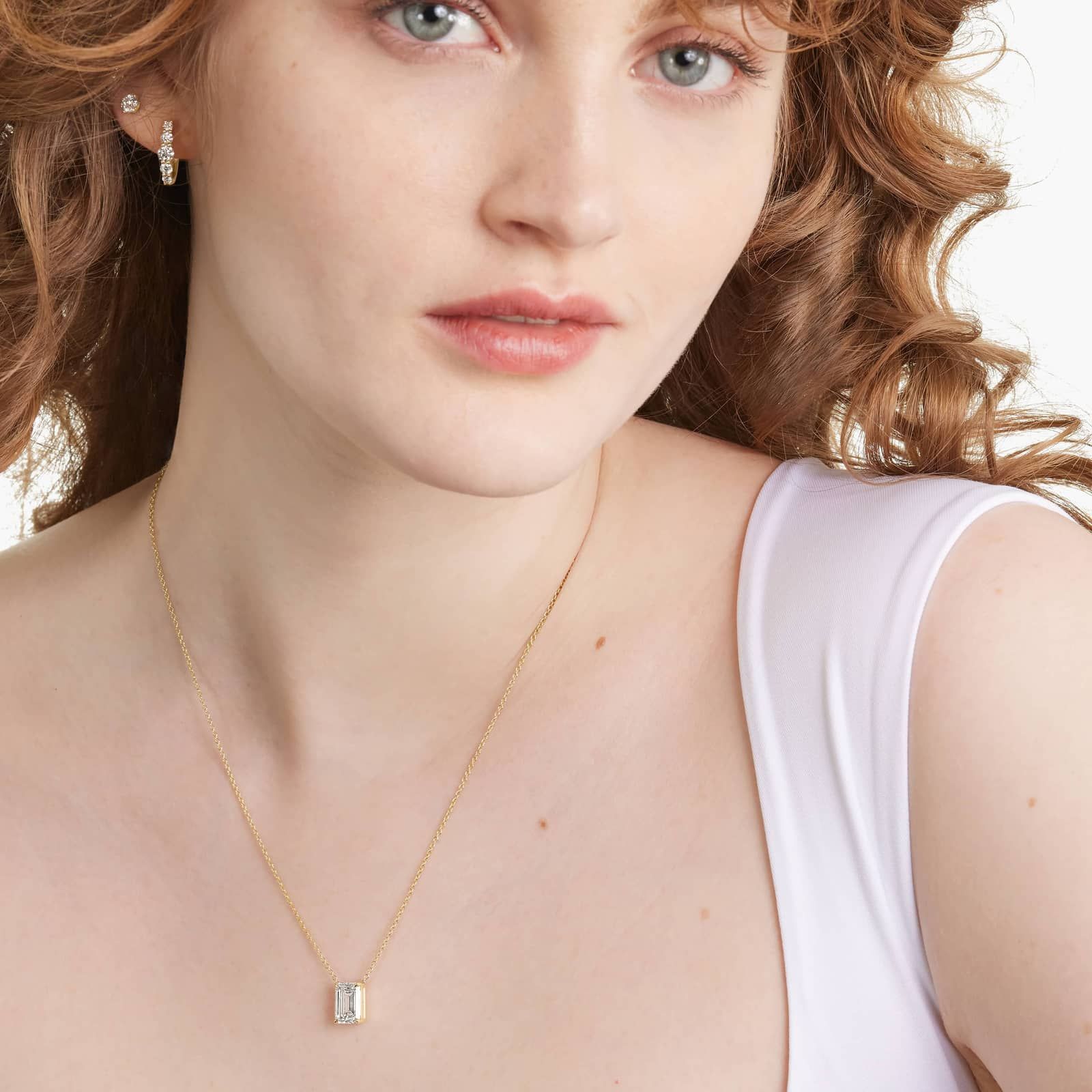 14K Yellow Gold Emerald Cut Lab-Grown Diamond Solitaire Pendant (3.00 CTW - F-G / VS2-SI1)