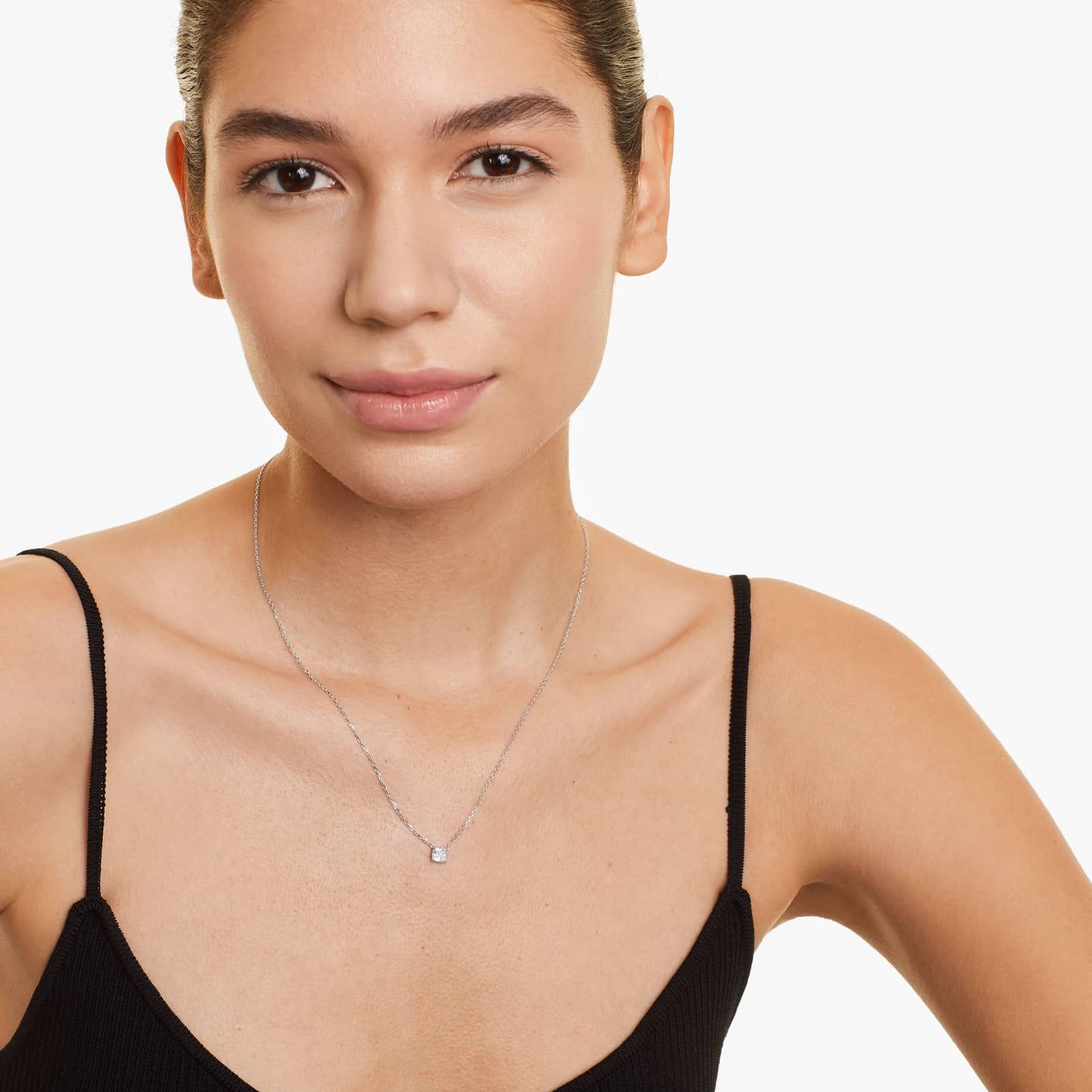 Platinum Cushion Shape Diamond Solitaire Pendant (1.00 CTW - H-I / SI1-SI2)