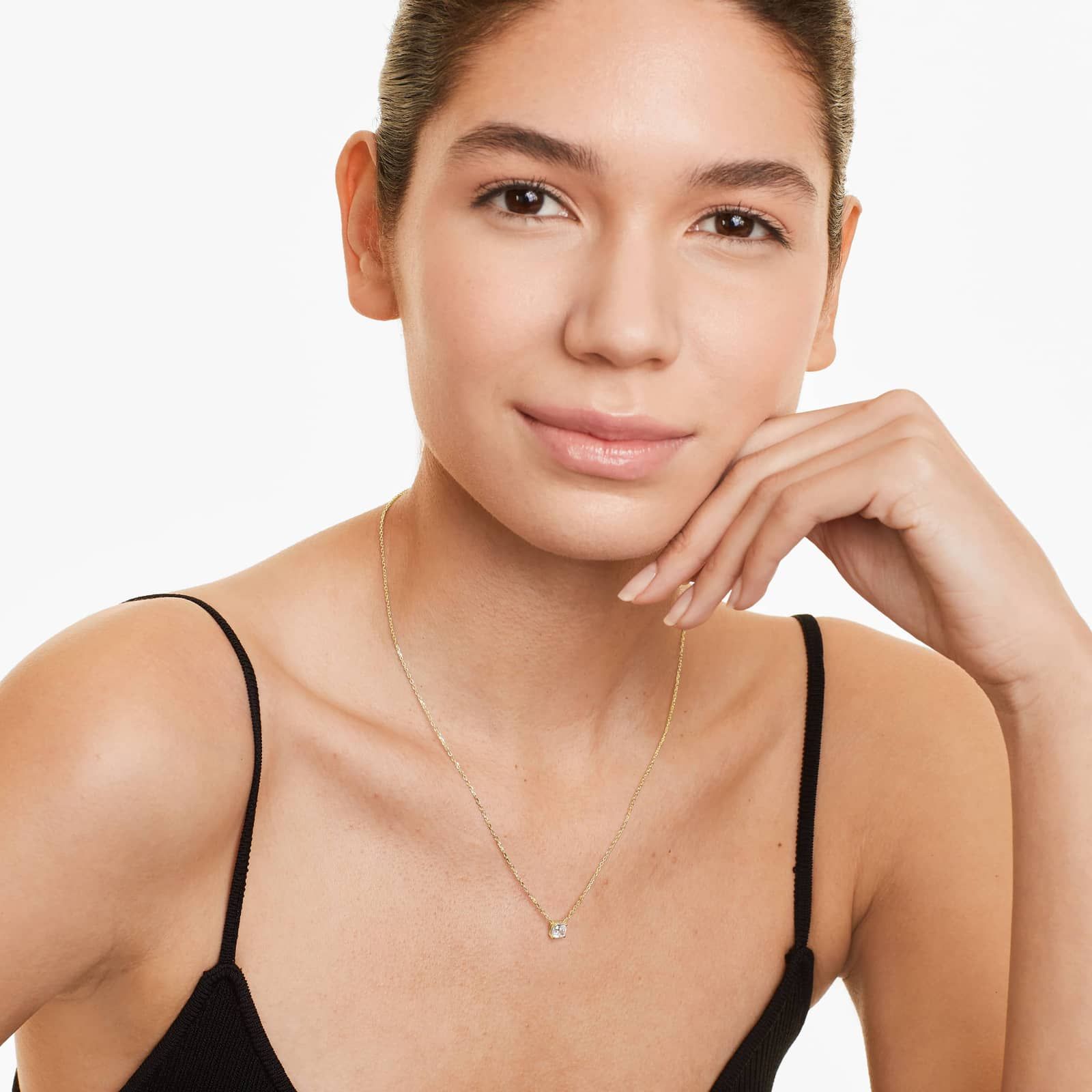 14K Yellow Gold Cushion Shape Diamond Solitaire Pendant (1.00 CTW - H-I / SI1-SI2)