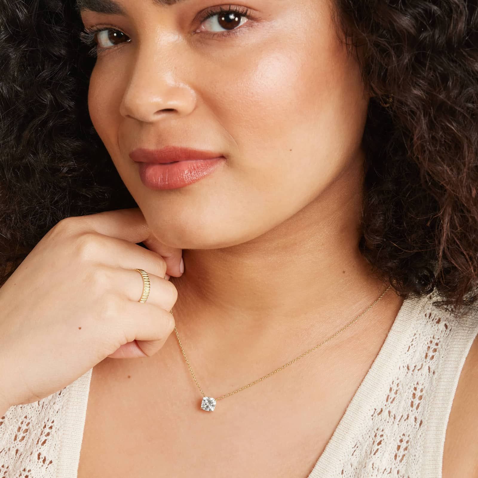 14K Yellow Gold Cushion Cut Lab-Grown Diamond Solitaire Pendant (2.00 CTW - F-G / VS2-SI1)