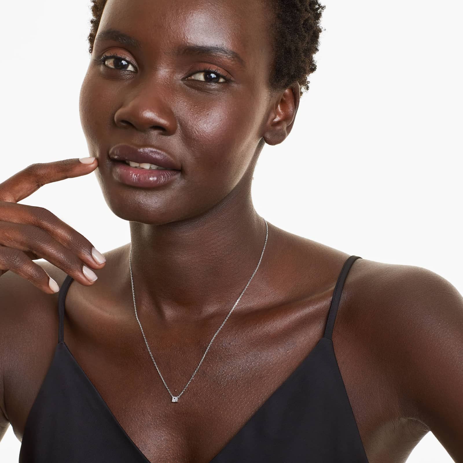 14K White Gold Princess Cut Diamond Solitaire Pendant (0.25 CTW - H-I / SI1-SI2)