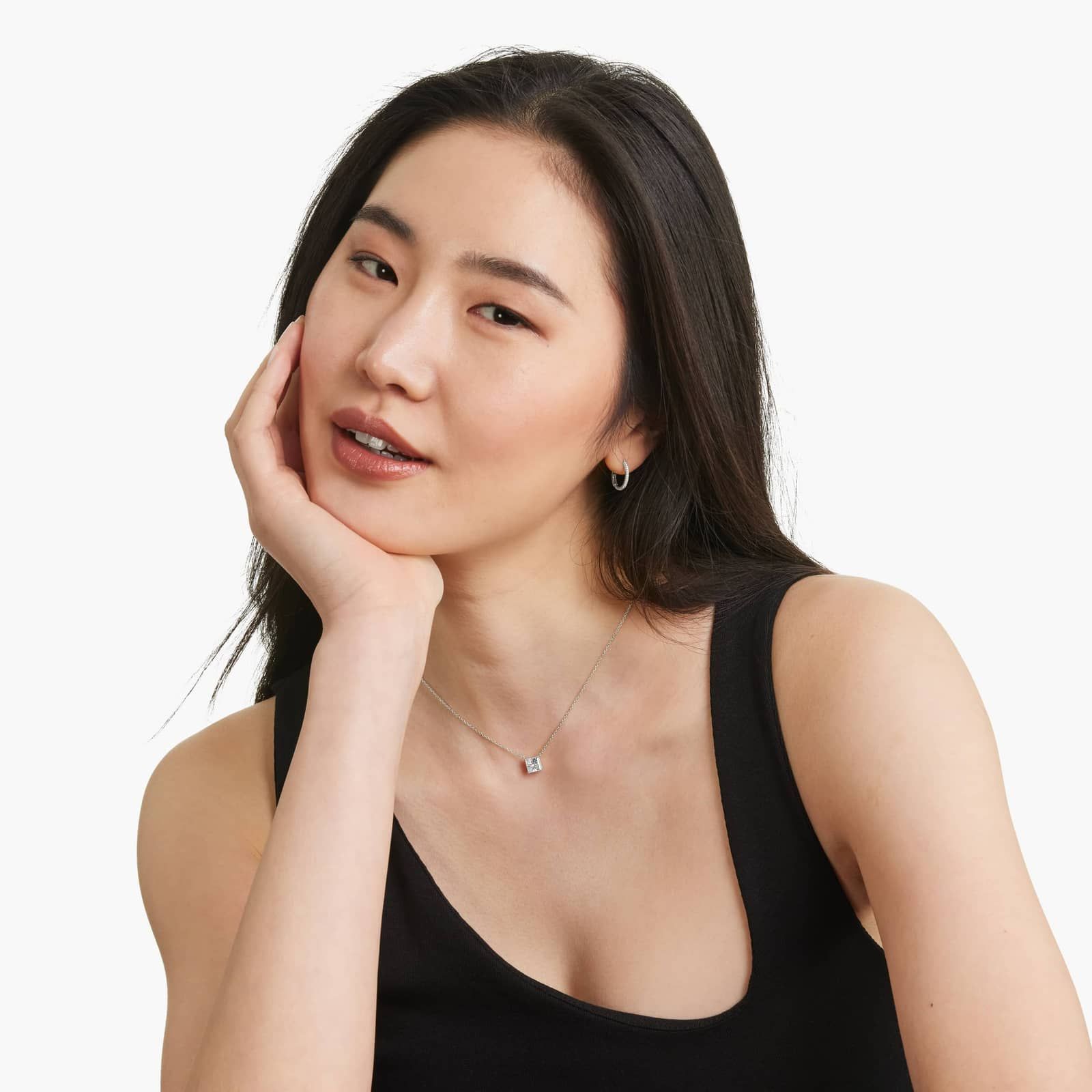 14K White Gold Princess Cut Lab-Grown Diamond Solitaire Pendant (1.50 CTW - F-G / VS2-SI1)