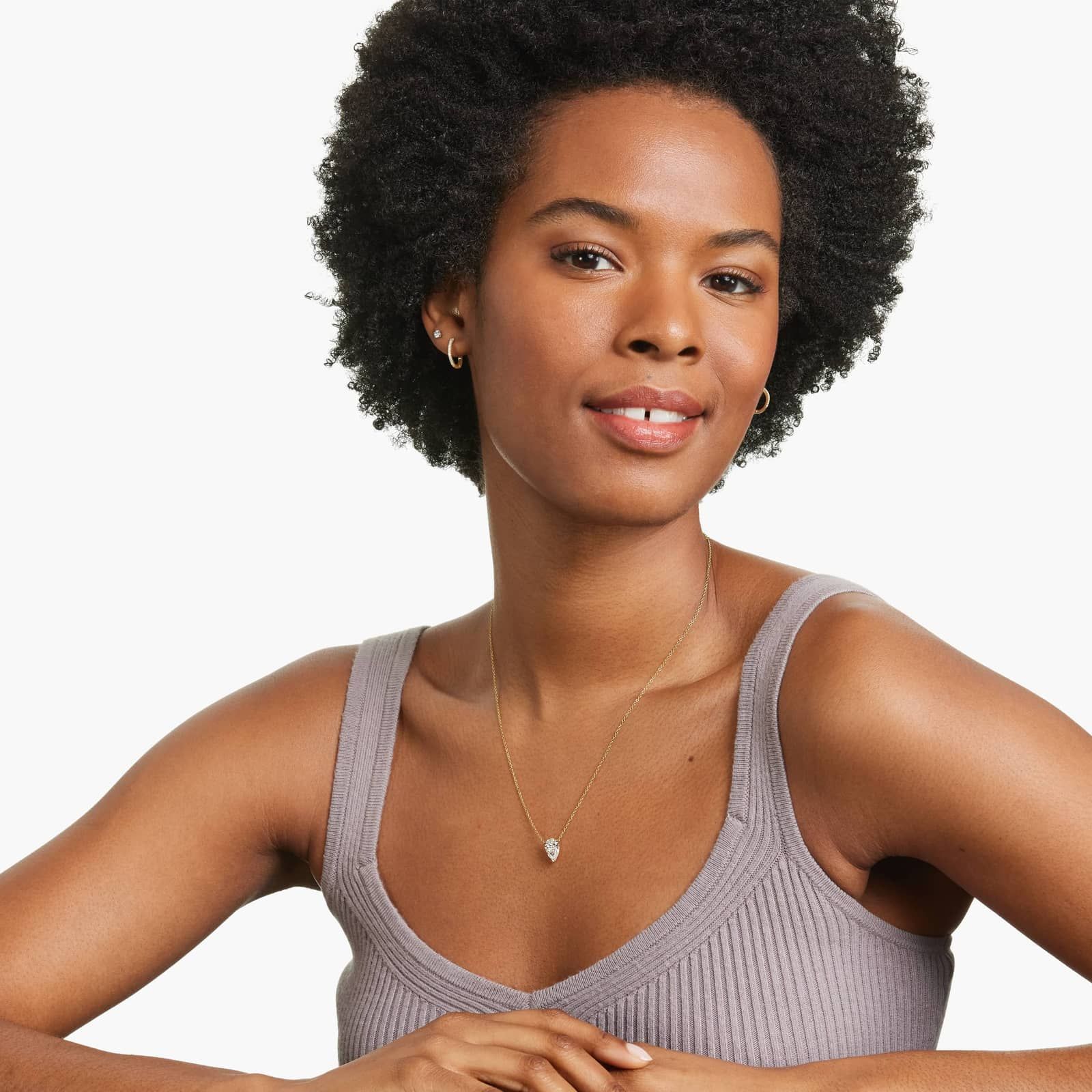 14K Yellow Gold Pear Cut Lab-Grown Diamond Solitaire Pendant (1.50 CTW - F-G / VS2-SI1)