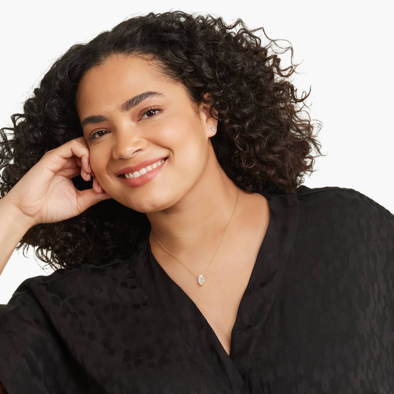 14K Yellow Gold Pear Cut Lab-Grown Diamond Solitaire Pendant (3.00 CTW - F-G / VS2-SI1)