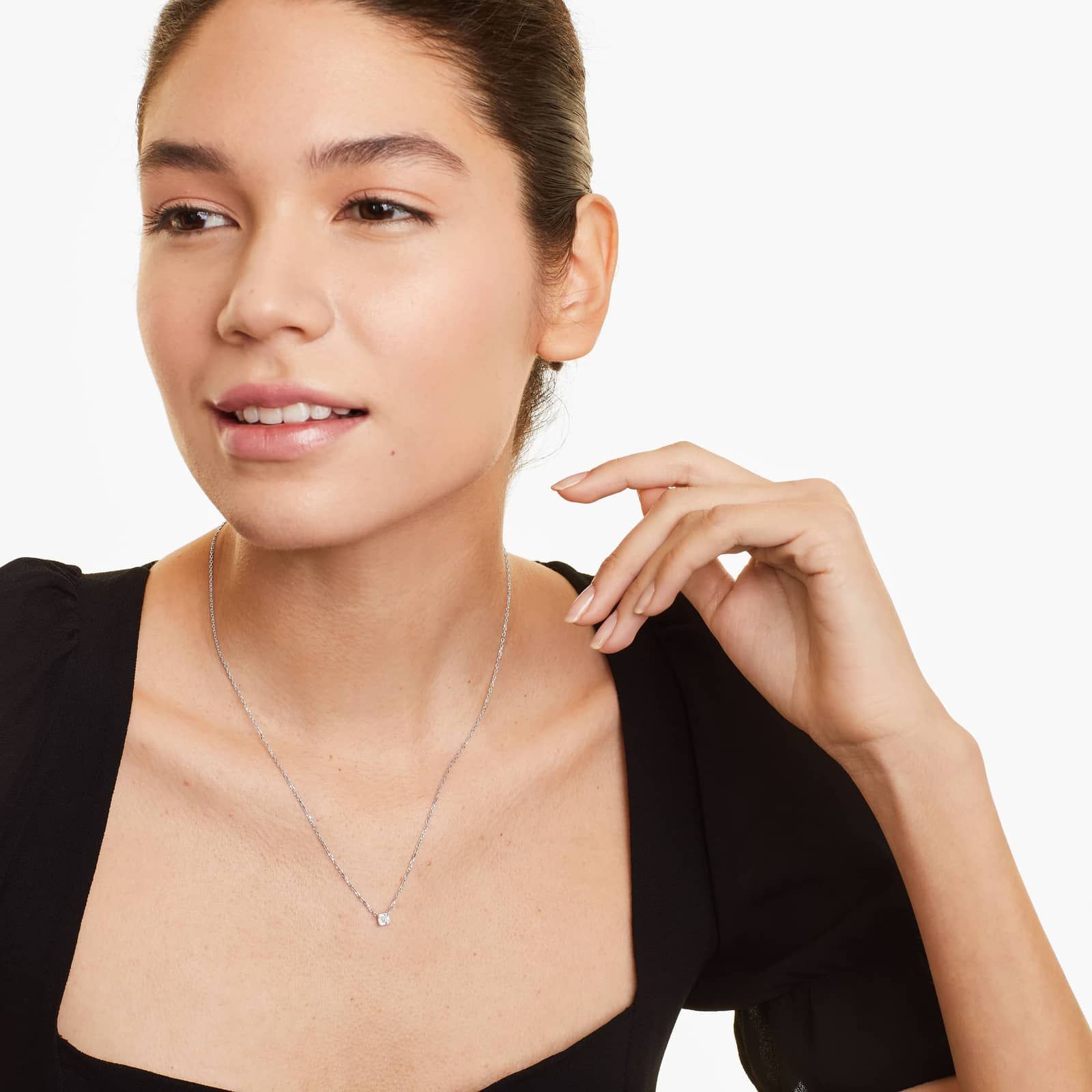 Platinum Asscher Cut Diamond Solitaire Pendant (0.25 CTW - H-I / SI1-SI2)