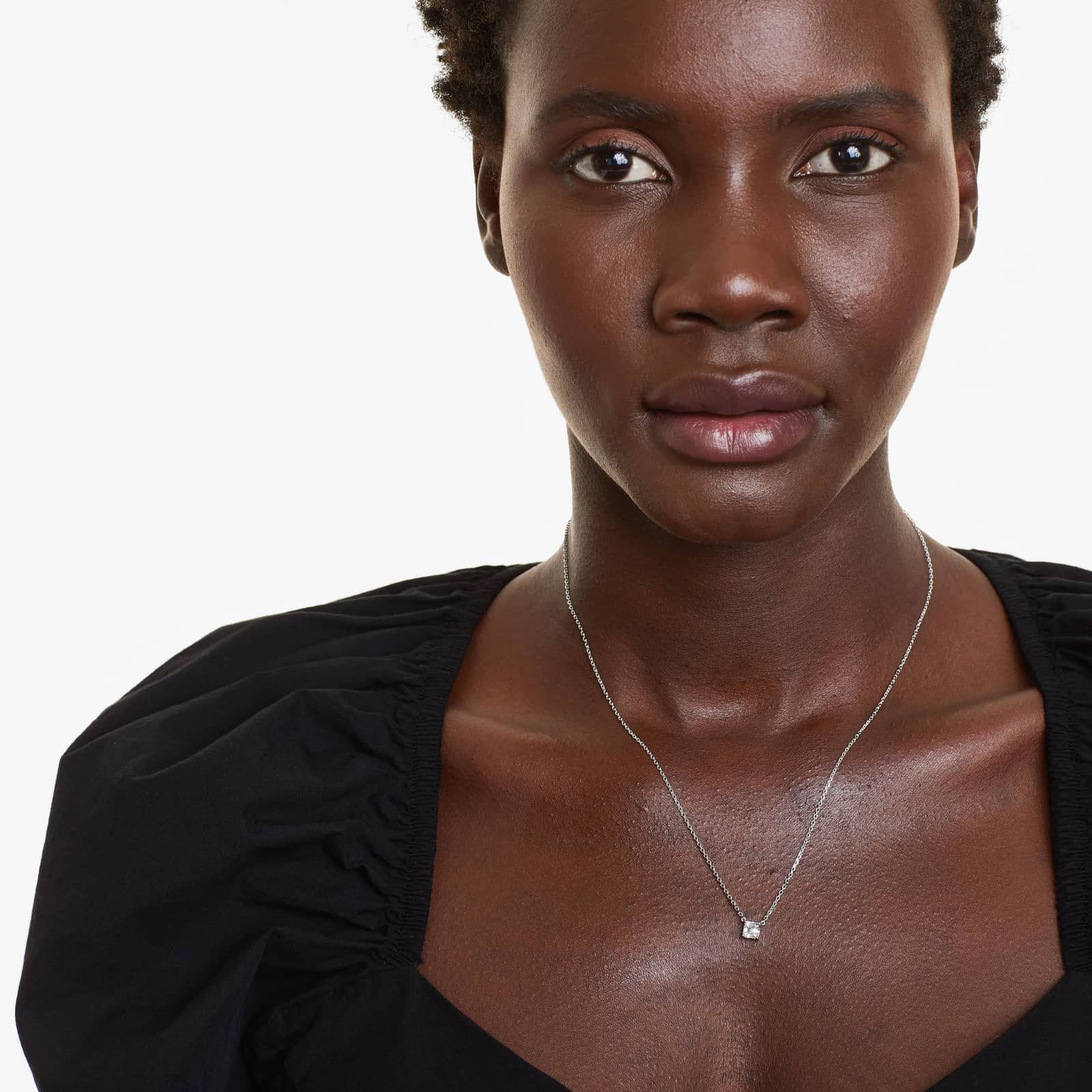 Platinum Asscher Cut Diamond Solitaire Pendant (0.75 CTW - H-I / SI1-SI2)