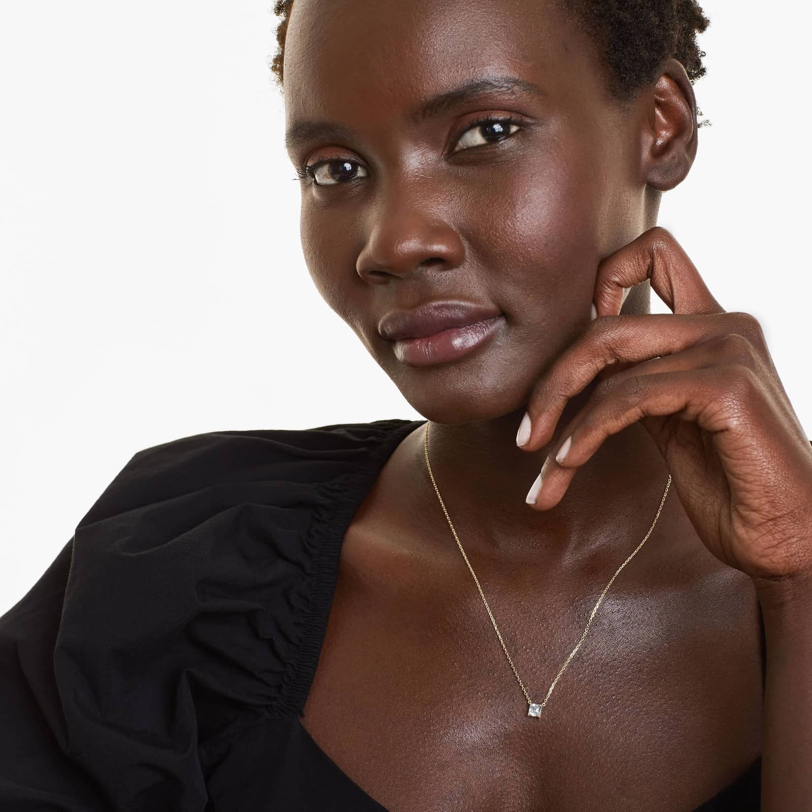 14K Yellow Gold Asscher Cut Diamond Solitaire Pendant (0.75 CTW - H-I / SI1-SI2)