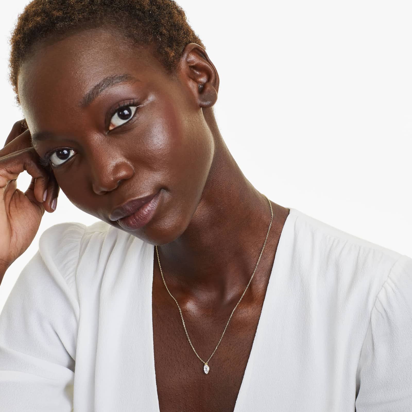 14K Yellow Gold Marquise Cut Lab-Grown Diamond Solitaire Pendant (0.75 CTW - F-G / VS2-SI1)