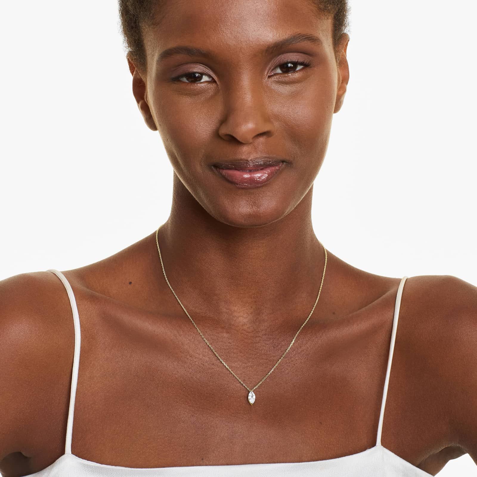 14K Yellow Gold Marquise Cut Lab-Grown Diamond Solitaire Pendant (1.00 CTW - F-G / VS2-SI1)