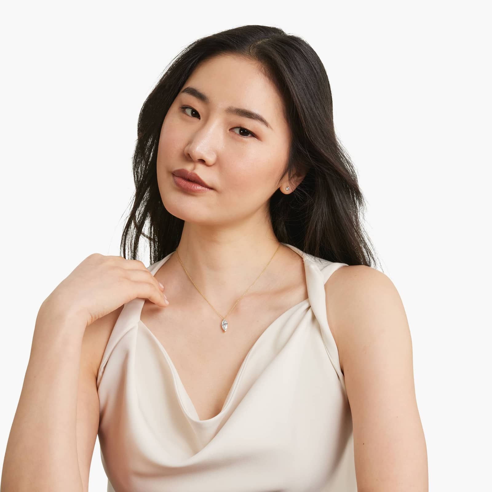 14K Yellow Gold Marquise Cut Lab-Grown Diamond Solitaire Pendant (2.00 CTW - F-G / VS2-SI1)