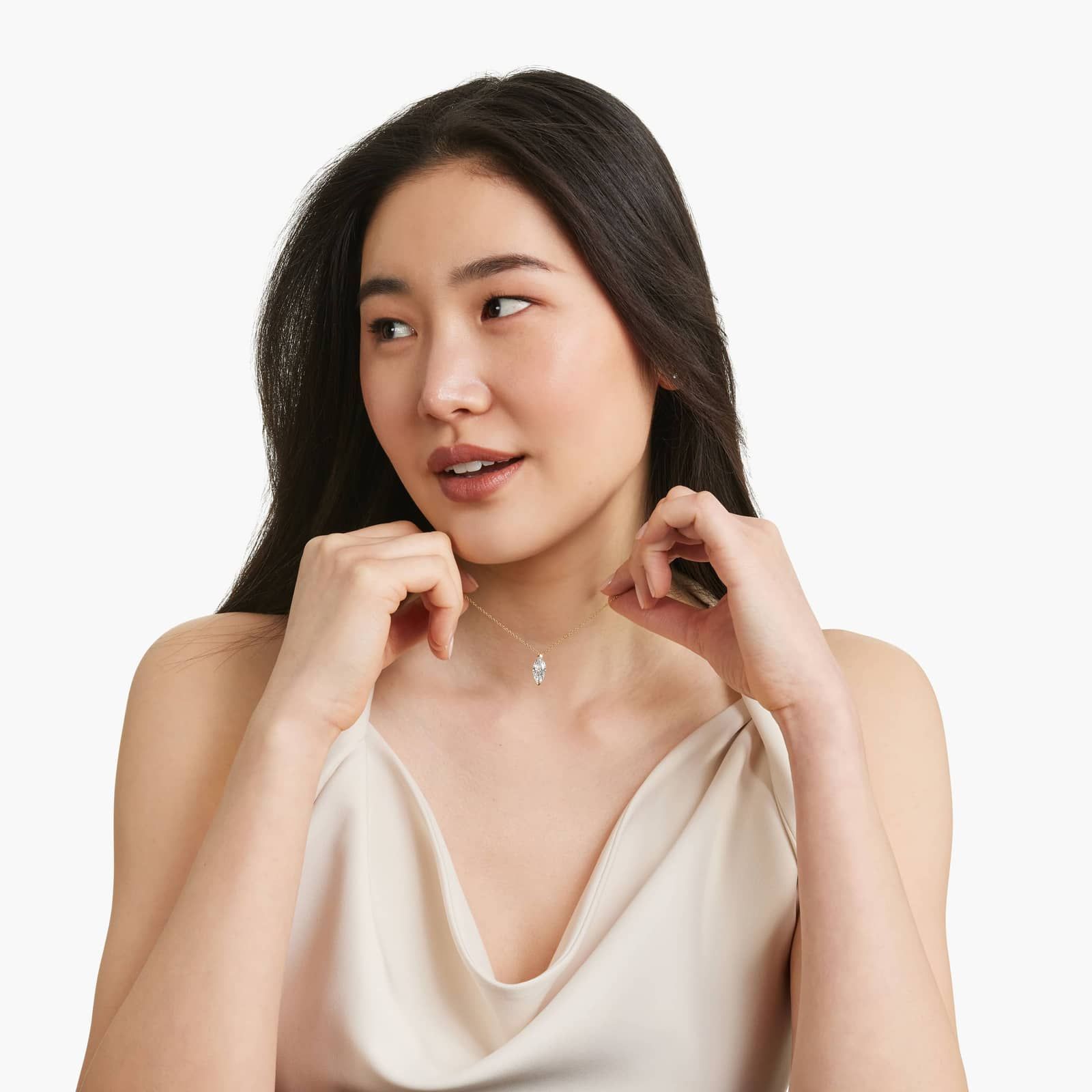 14K Yellow Gold Marquise Cut Lab-Grown Diamond Solitaire Pendant (2.00 CTW - F-G / VS2-SI1)