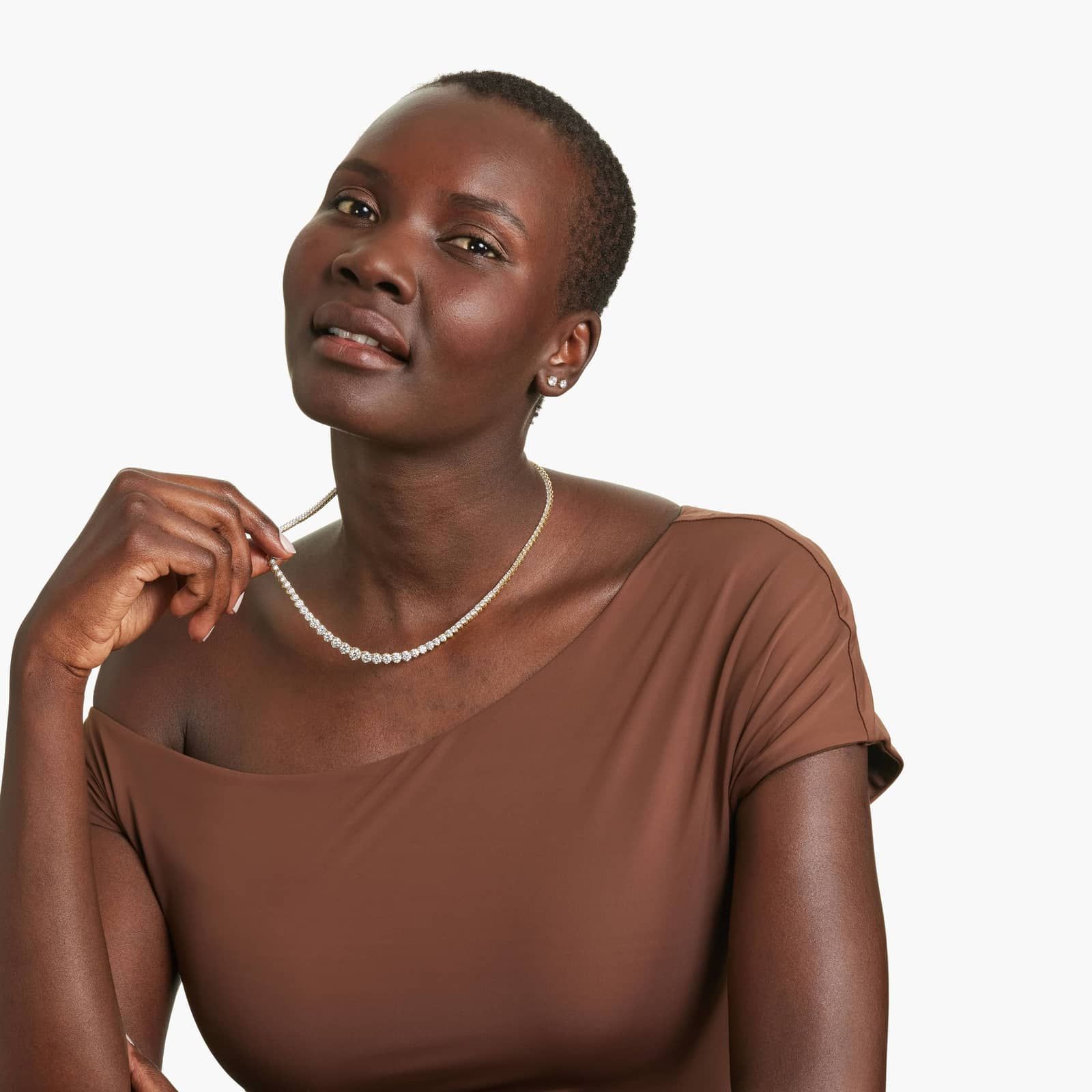 14K Yellow Gold Riviera Three Prong Graduating Lab-Grown Diamond Tennis Necklace (20.00 CTW - F-G / VS2-SI1)