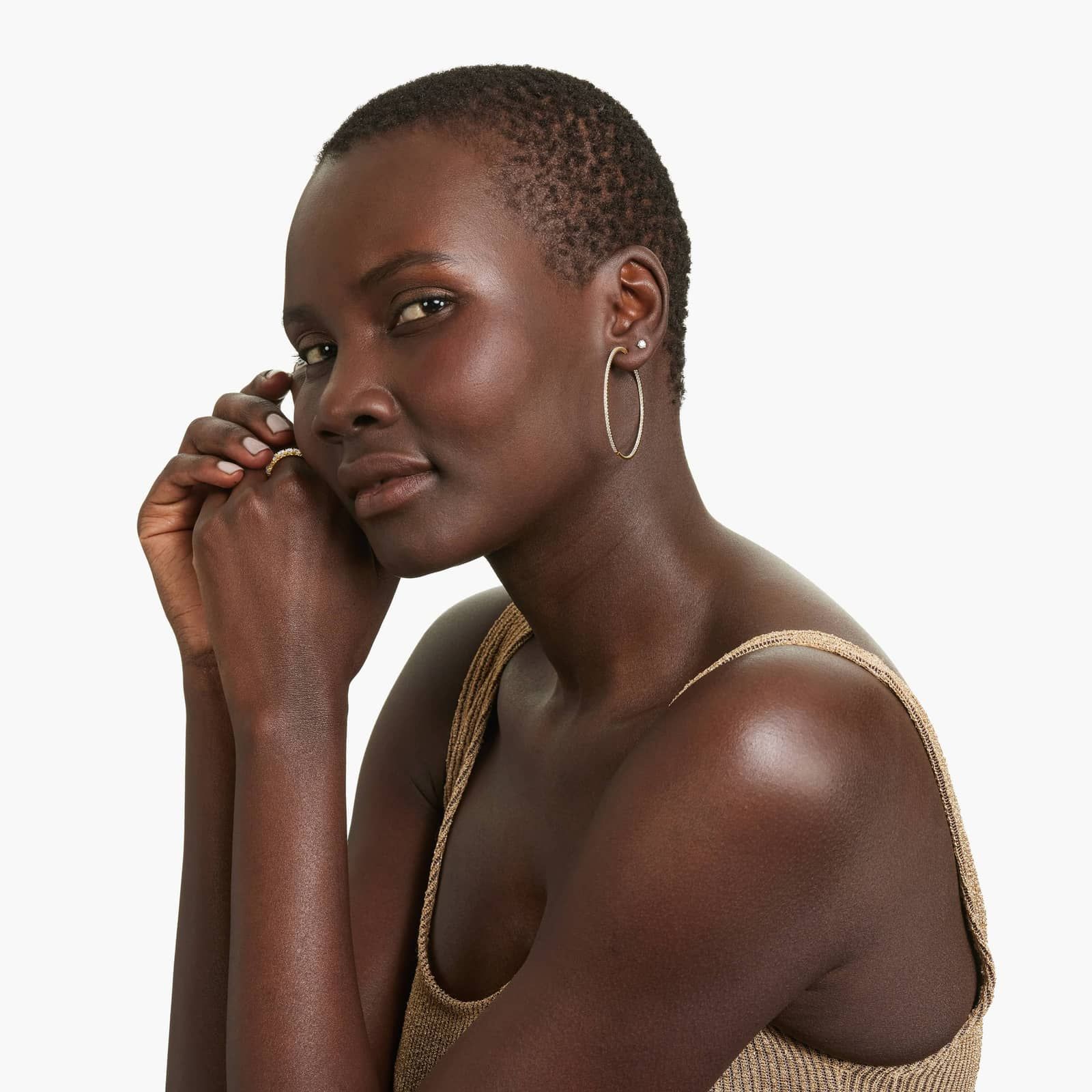 Inside Out 2 CTW Round Diamond Hoop Earrings In 14K Yellow Gold