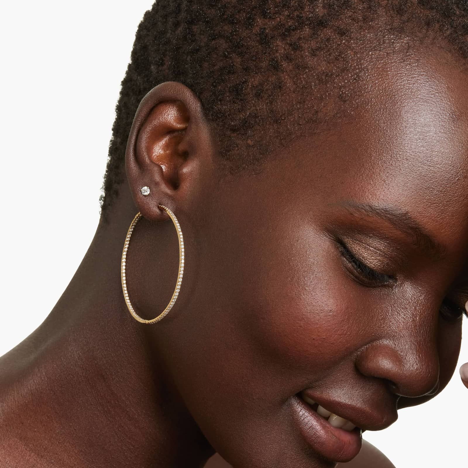 Inside Out 2 CTW Round Diamond Hoop Earrings In 14K Yellow Gold