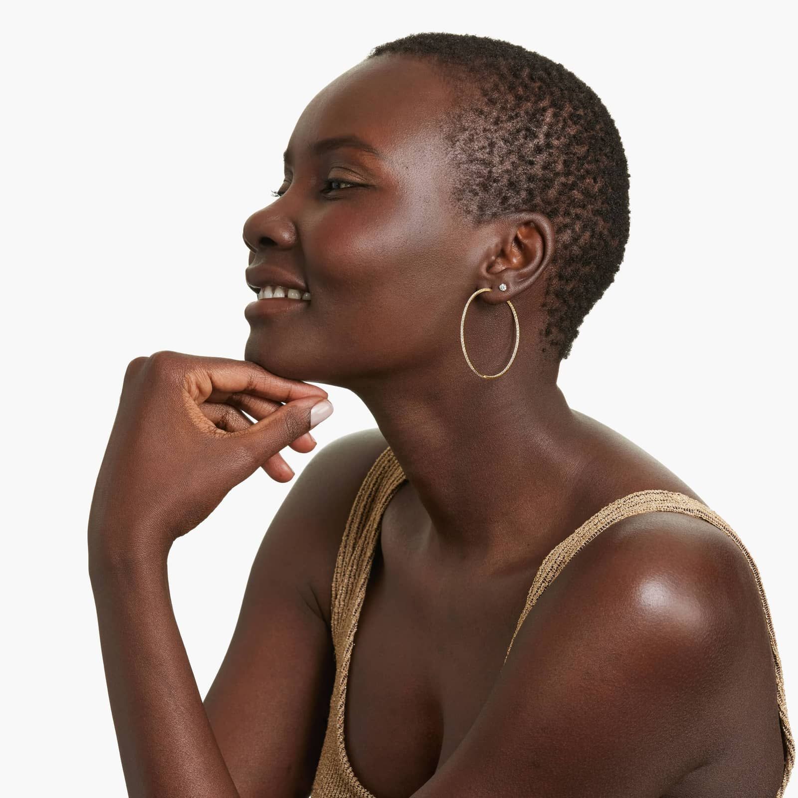 Inside Out 2 CTW Round Diamond Hoop Earrings In 14K Yellow Gold