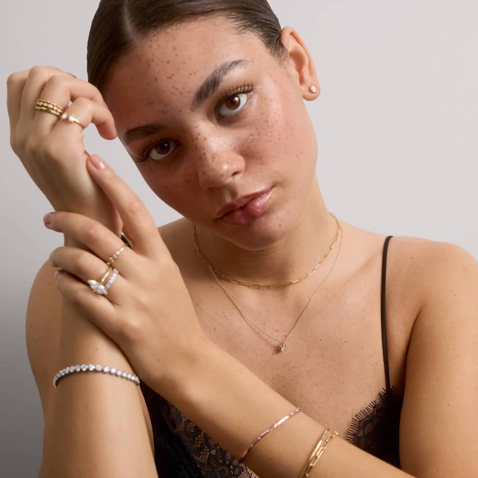 Bezel Stud Earrings With 0.5 CTW Oval Cut Lab-Grown Diamonds in 14K Yellow Gold