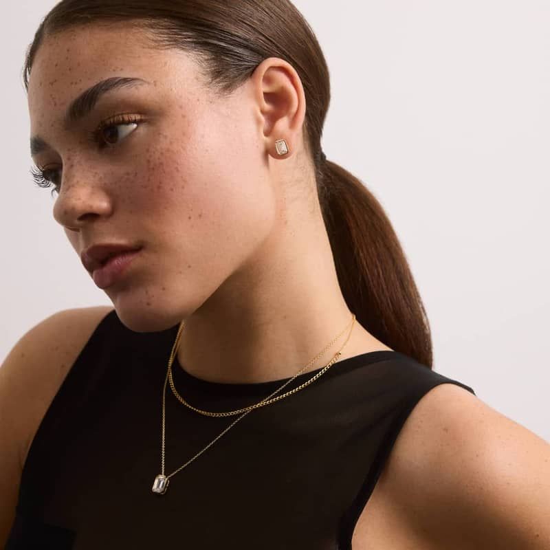 Bezel Stud Earrings With 3 CTW Emerald Cut Lab-Grown Diamonds in 14K Yellow Gold