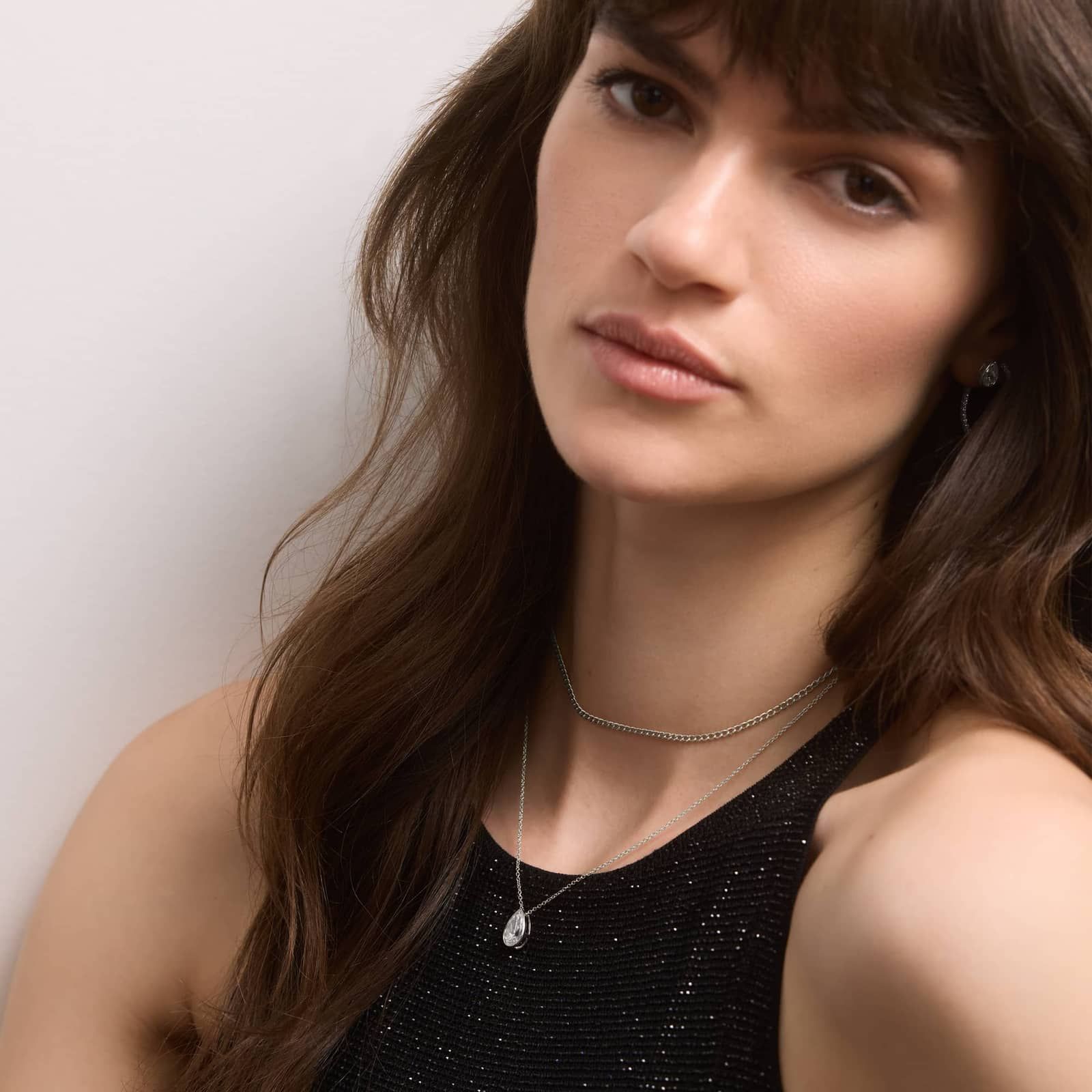 Bezel Solitaire Pendant Necklace With 2 CTW Pear Shaped Lab-Grown Diamond in 14K White Gold