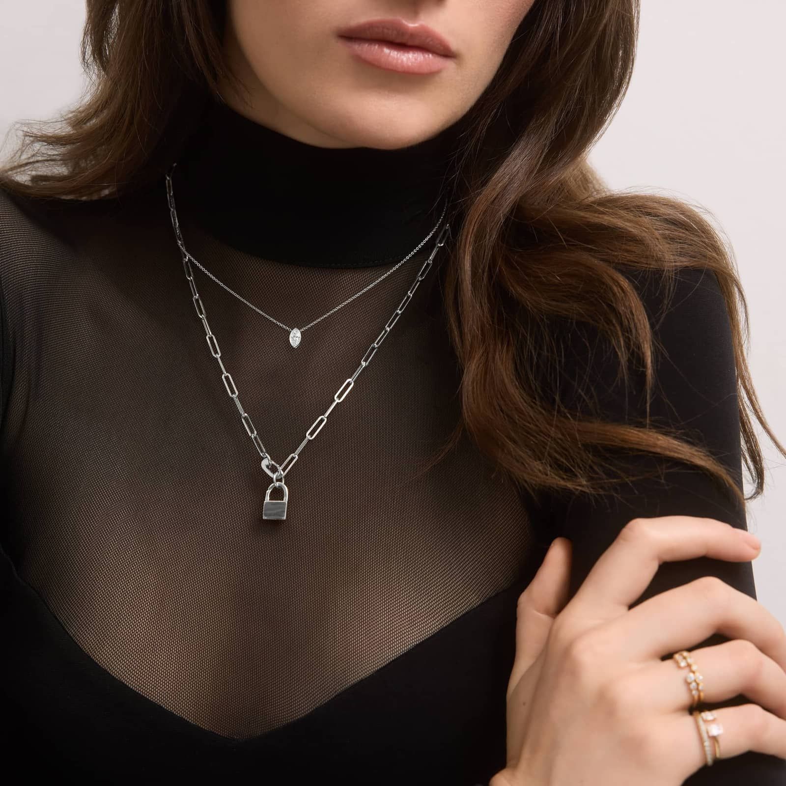 Bezel Solitaire Pendant Necklace With 0.5 CTW Marquise Cut Diamonds in Platinum