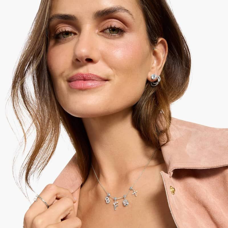 F Initial Lab-Grown Diamond Charm In 14K White Gold