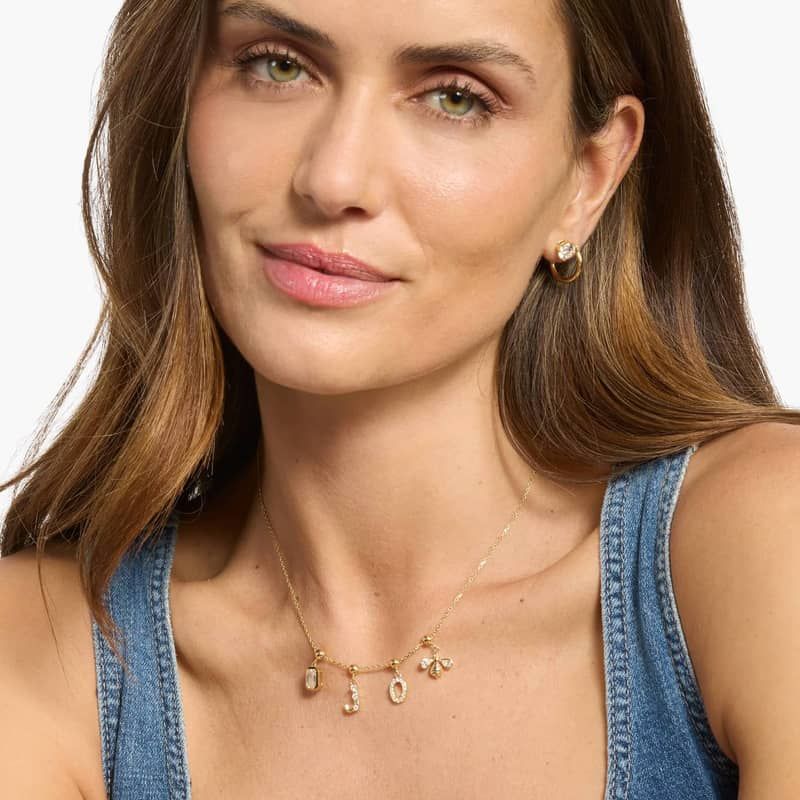 J Initial Lab-Grown Diamond Charm In 14K Yellow Gold