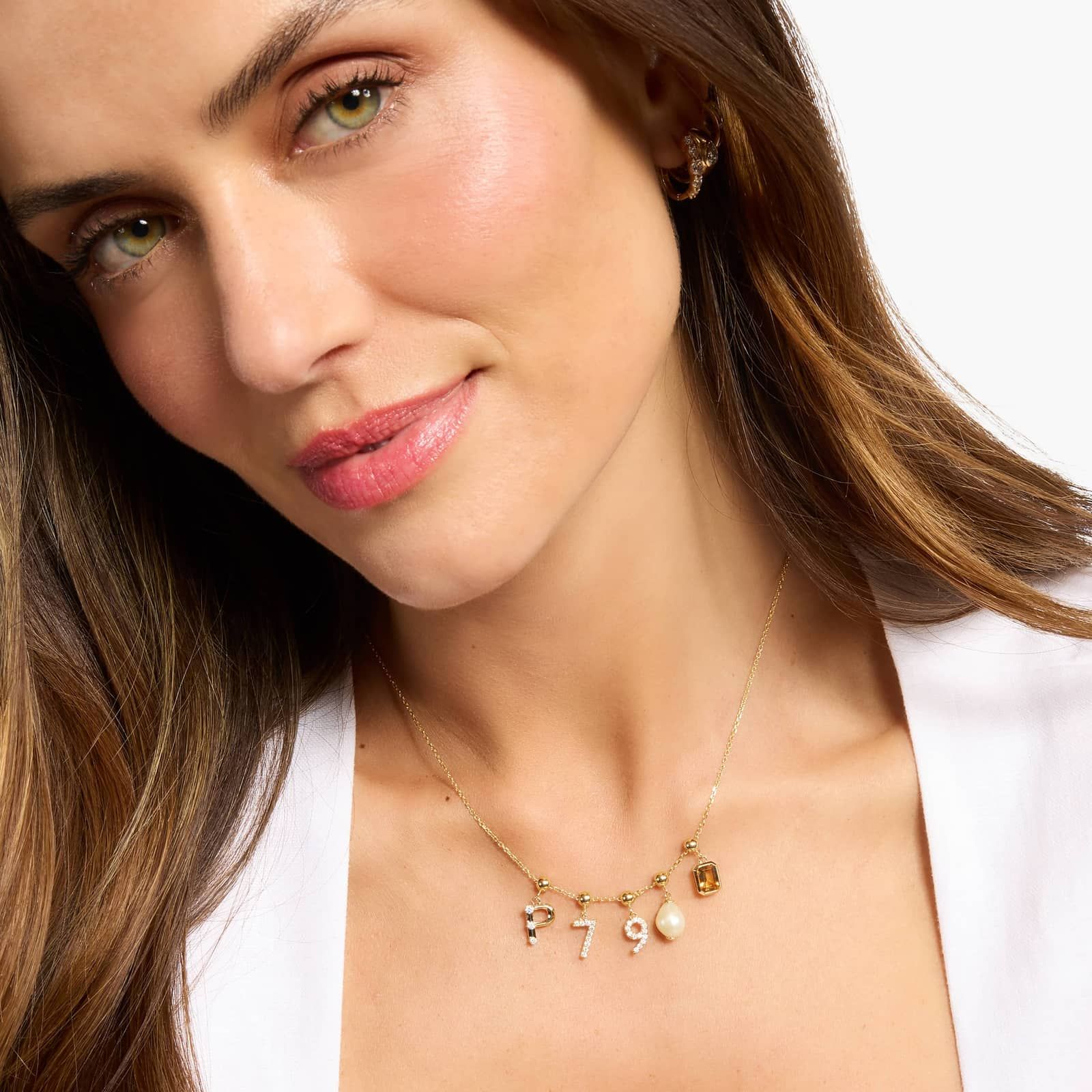 P Initial Lab-Grown Diamond Charm In 14K Yellow Gold