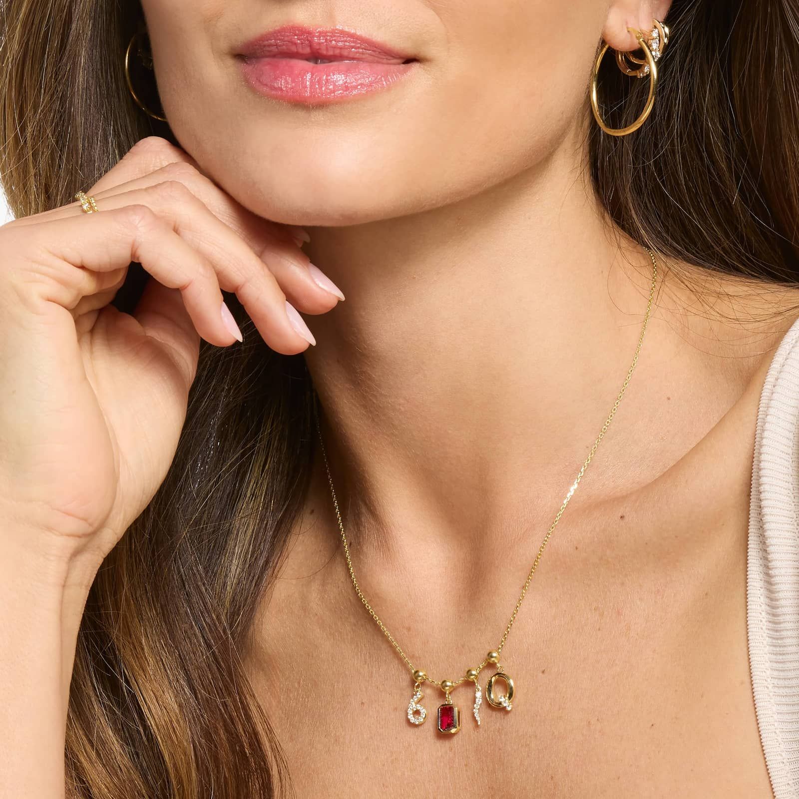 Number 6 Lab-Grown Diamond Charm In 14K Yellow Gold