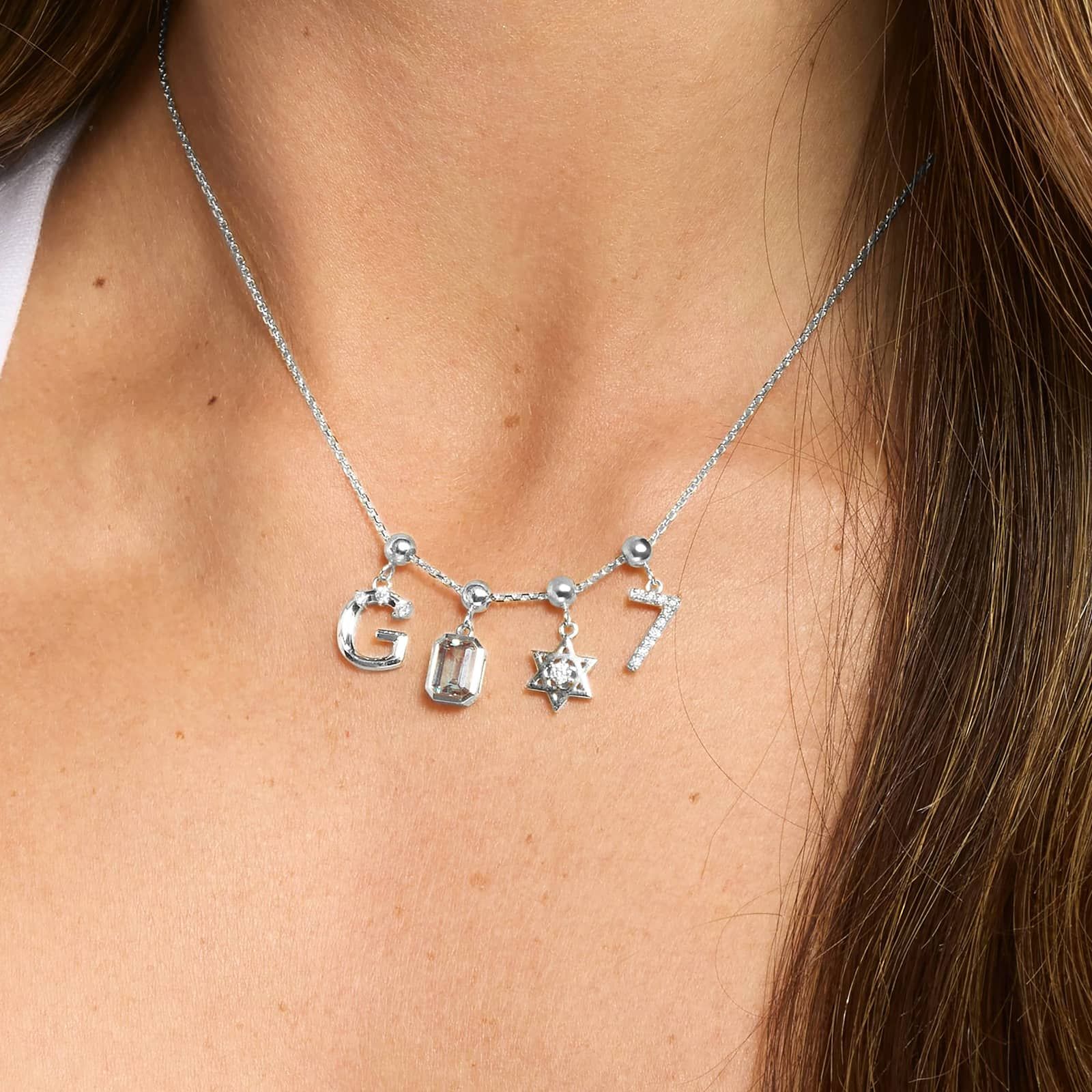 Star of David Lab-Grown Diamond Charm In 14K White Gold