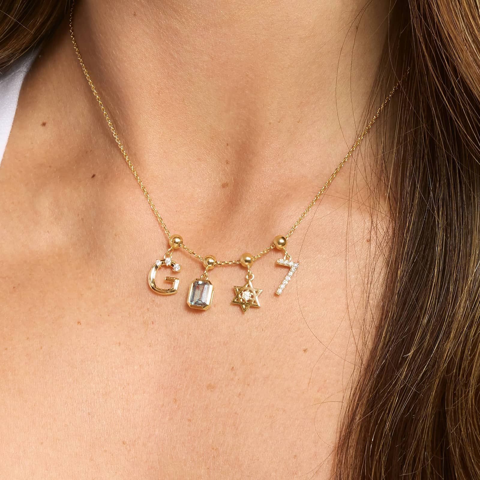 Star of David Lab-Grown Diamond Charm In 14K Yellow Gold