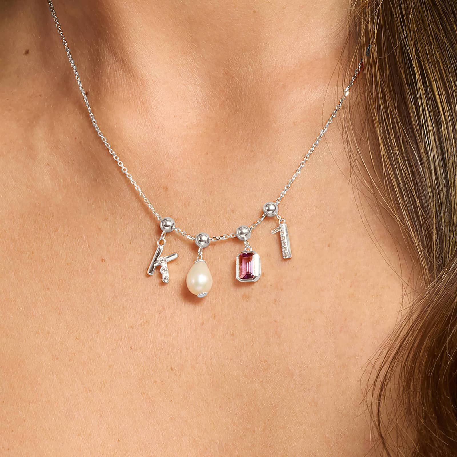 14K White Gold Baroque Pearl Charm