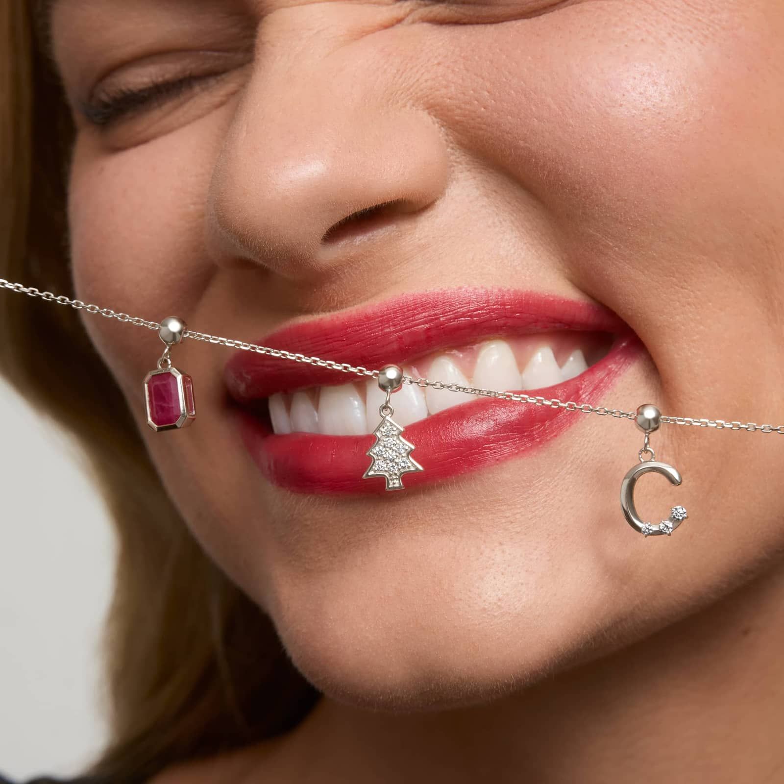 Christmas Tree Charm In 14K White Gold