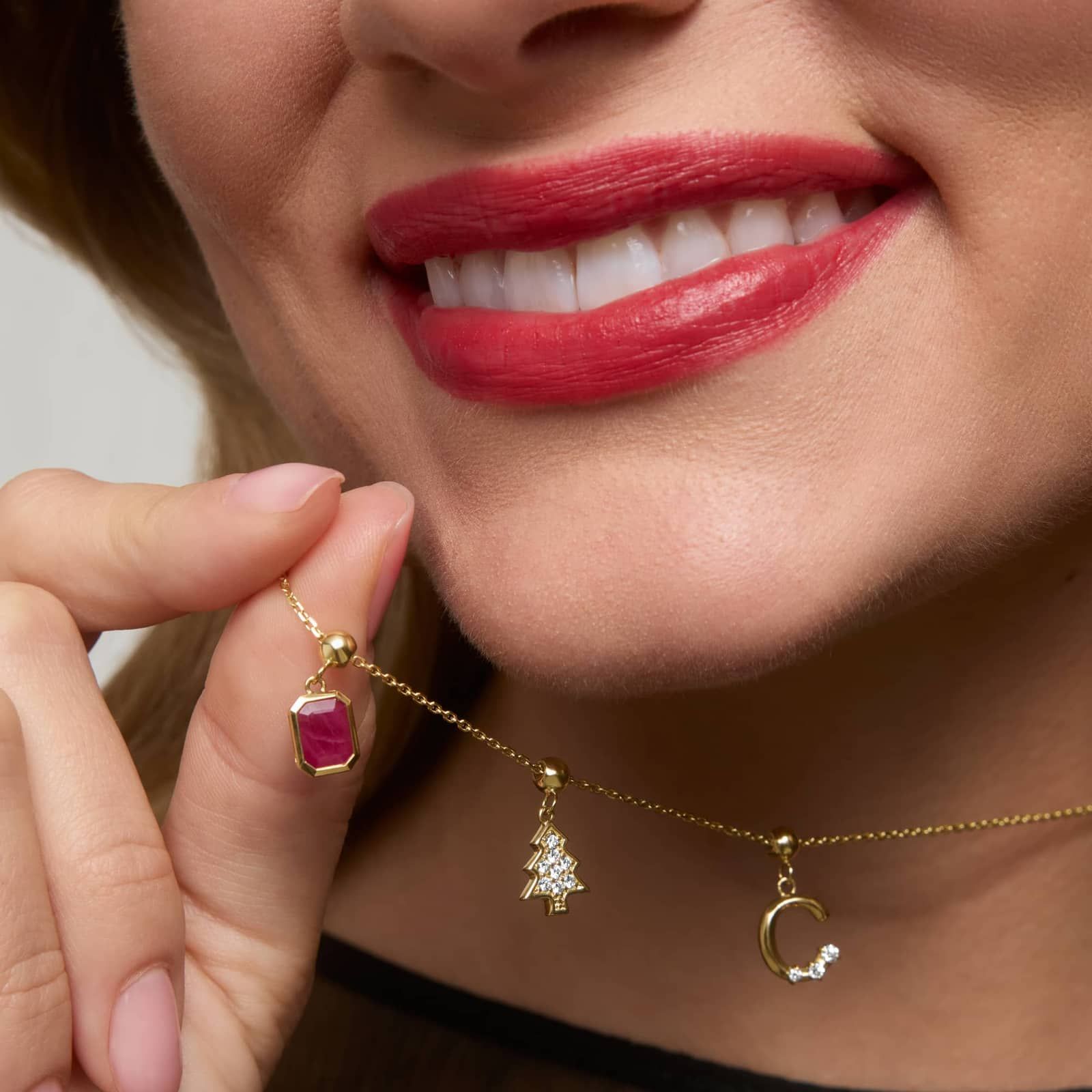 Christmas Tree Charm In 14K Yellow Gold