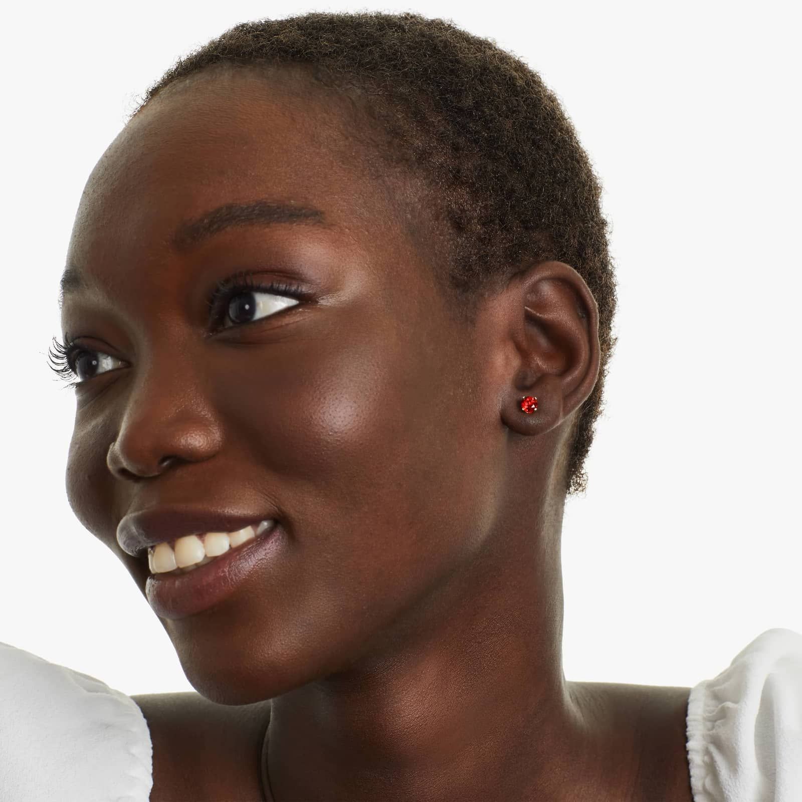 Garnet Birthstone Earrings In 14K Yellow Gold