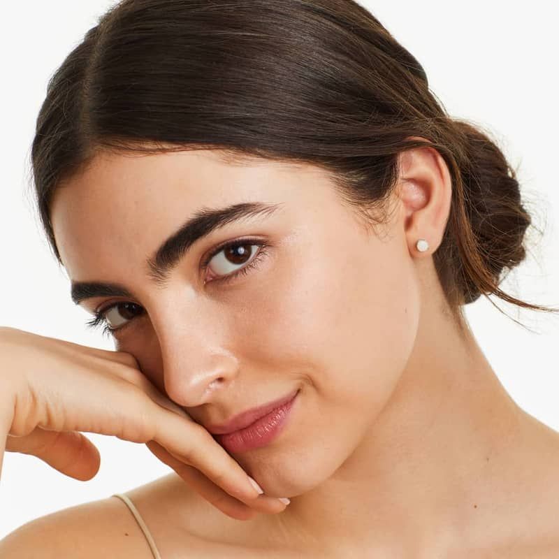 Opal Birthstone Earrings In 14K White Gold